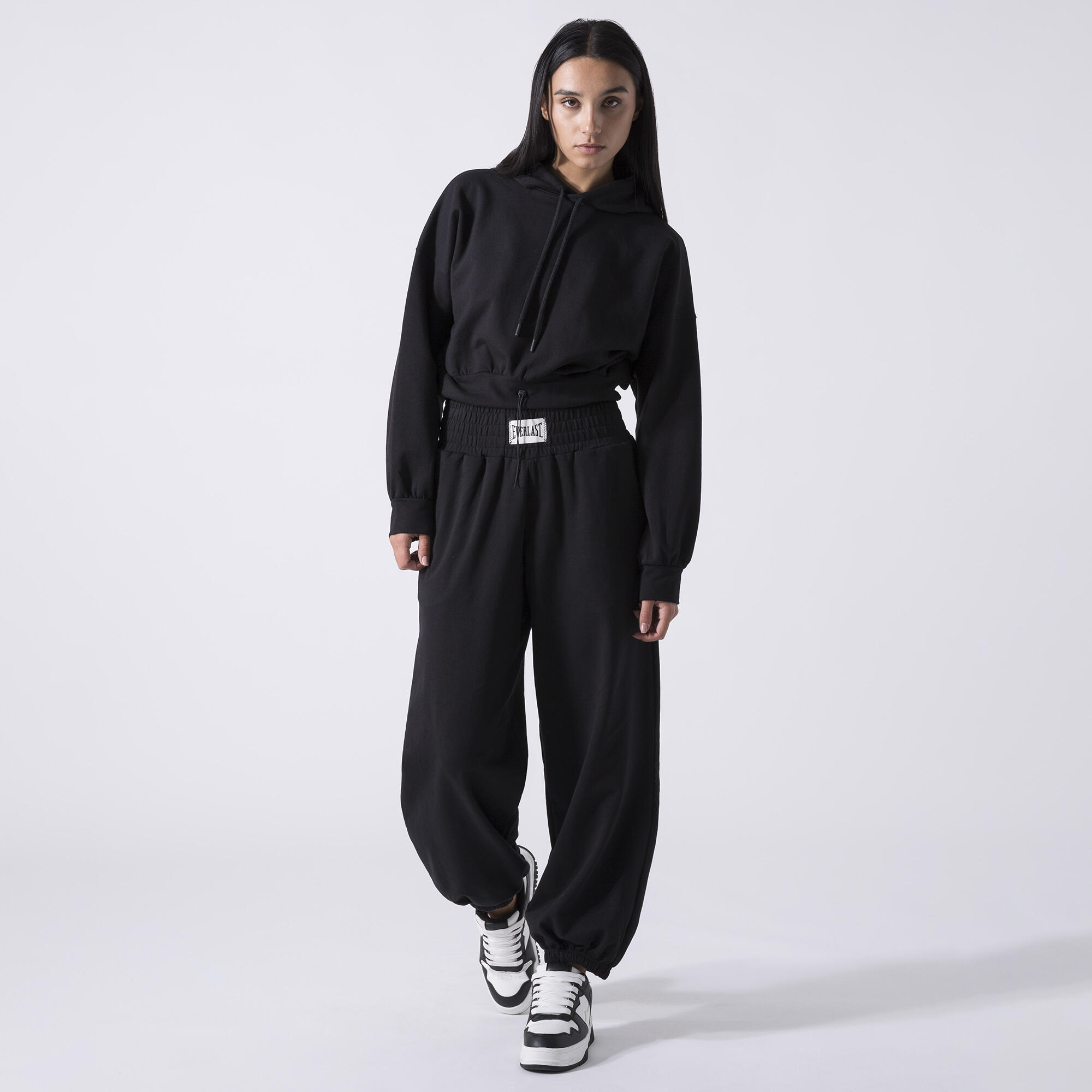 EXCLUSIVO SUDADERA CON CAPUCHA DE AJUSTE HOLGADO NEGRO ALGODÓN, ELASTANO 2/6