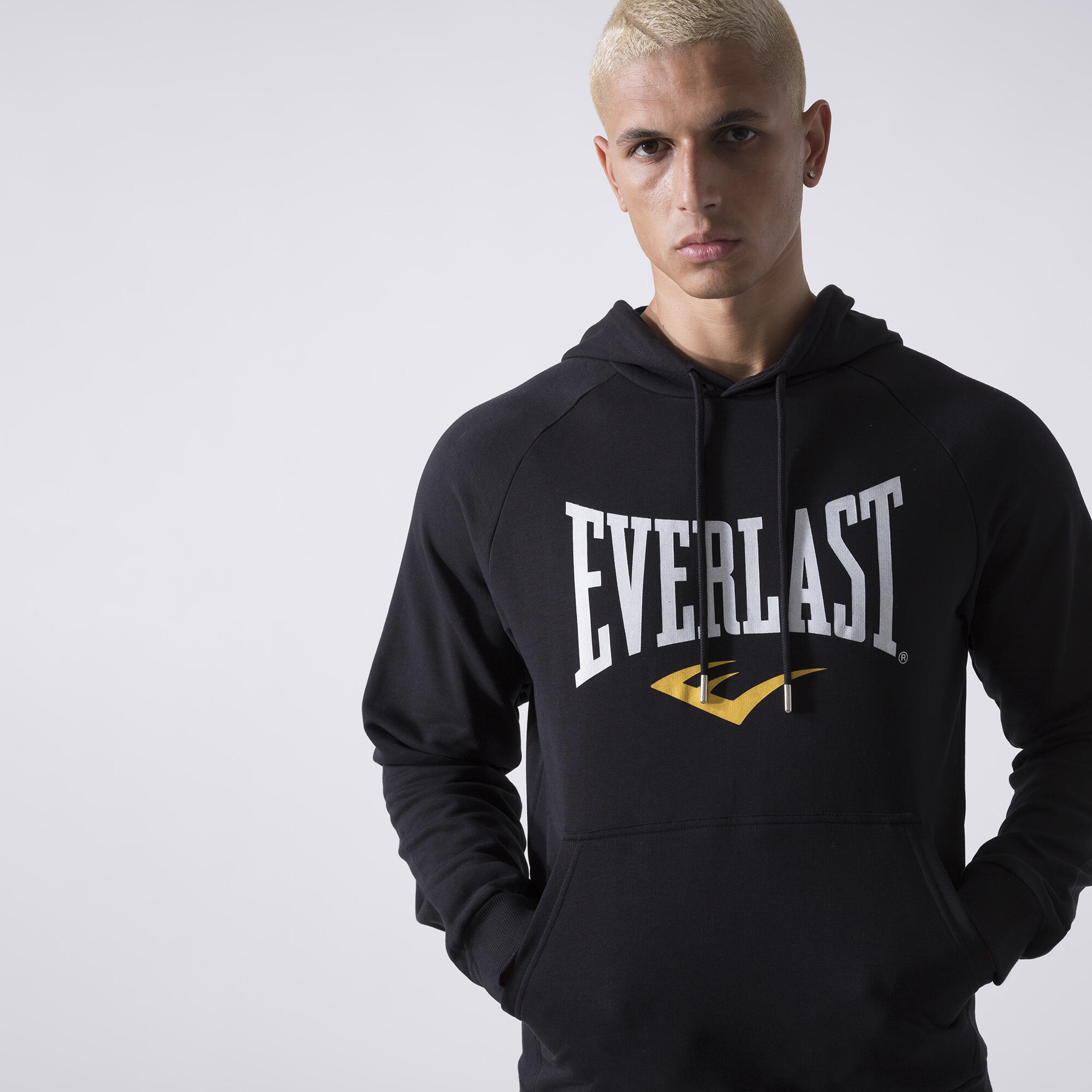 ICONIC SUDADERA CON CAPUCHA Y LOGOTIPO NEGRO ALGODÓN, POLIÉSTER 6/6