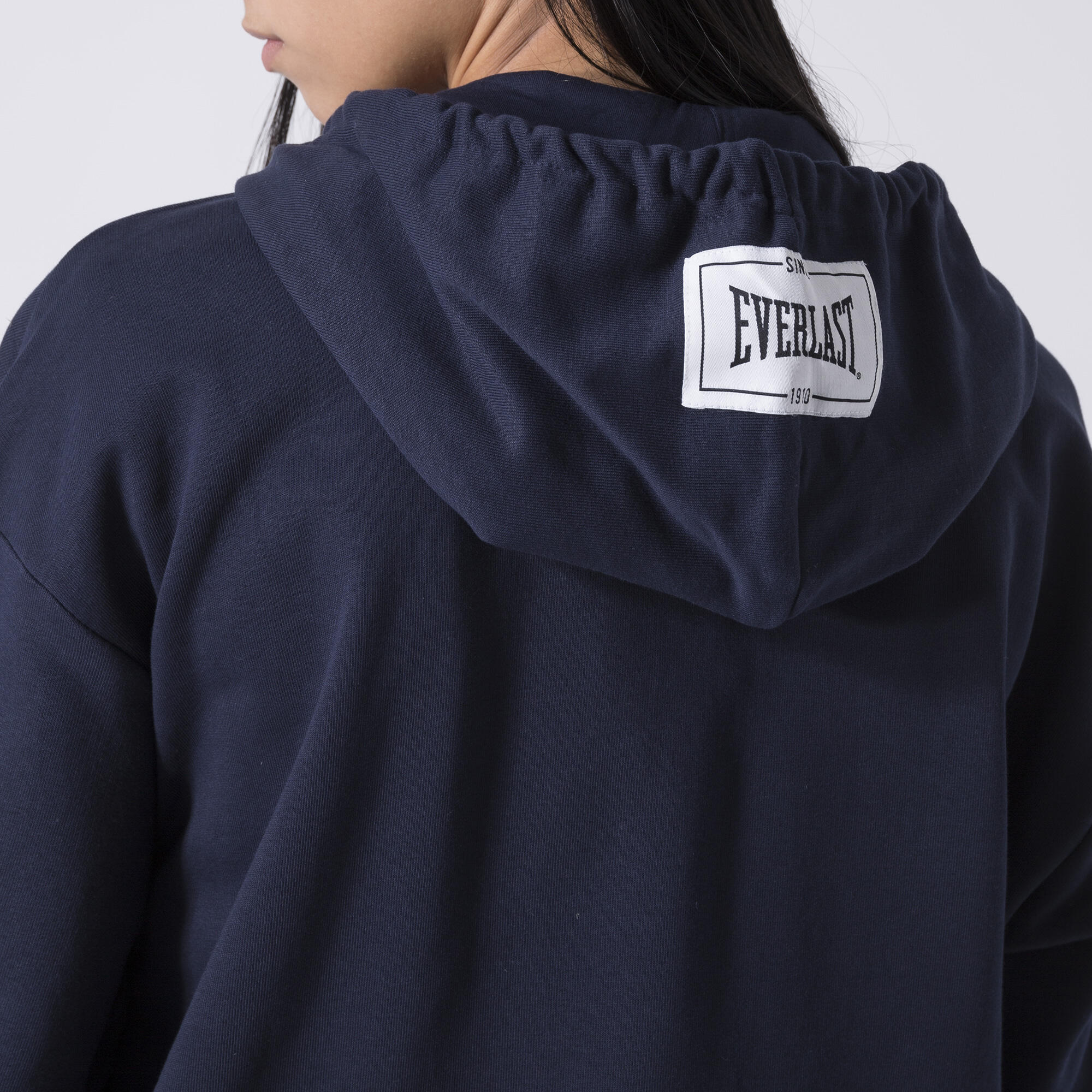 ICÔNIQUE SWEAT À CAPUCHE INTÉGRAL AVEC LOGO BLEU MARINE COTON, POLYESTER 6/6