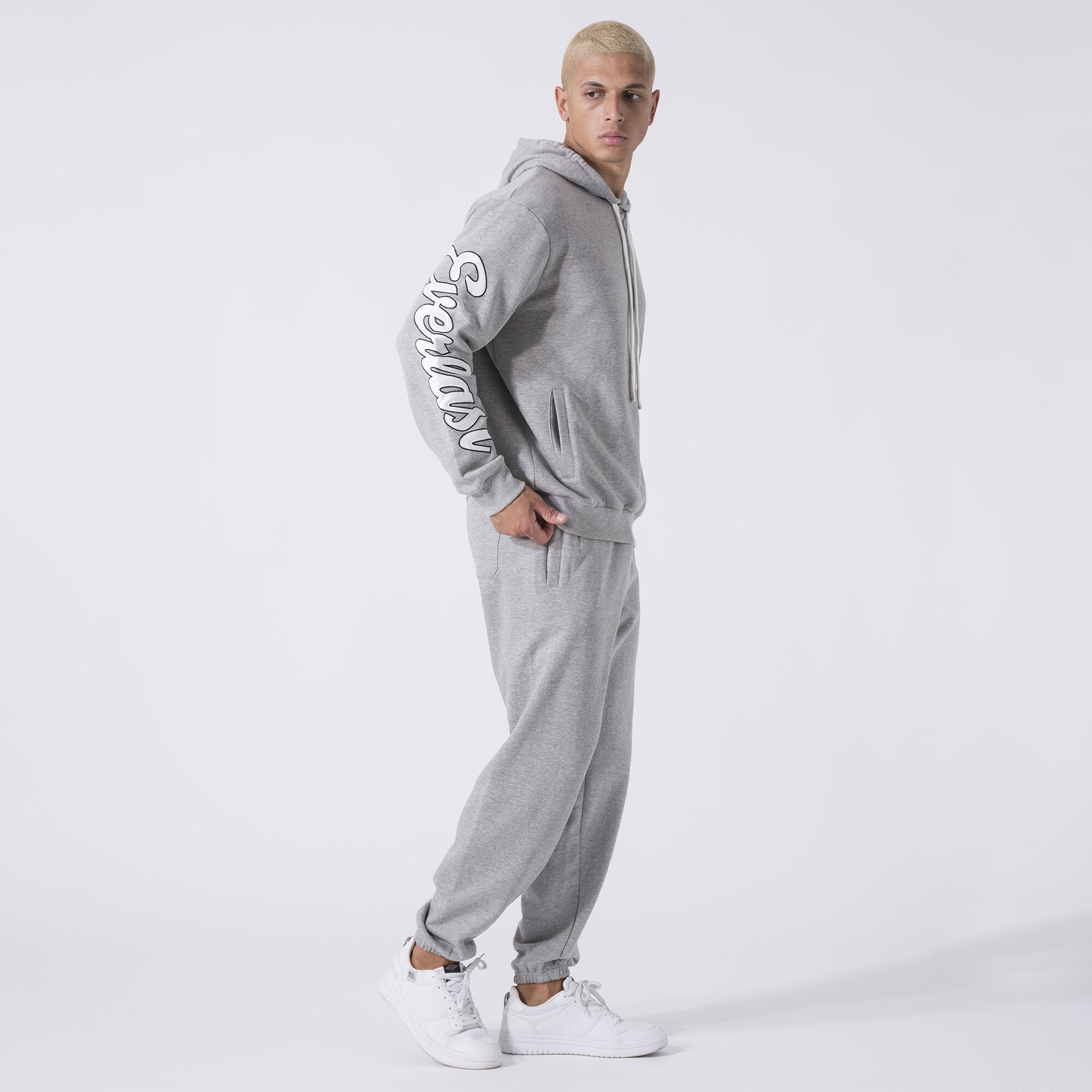 EXCLUSIVO SUDADERA CON CAPUCHA GRIS MELANGE ALGODÓN, POLIÉSTER 3/6