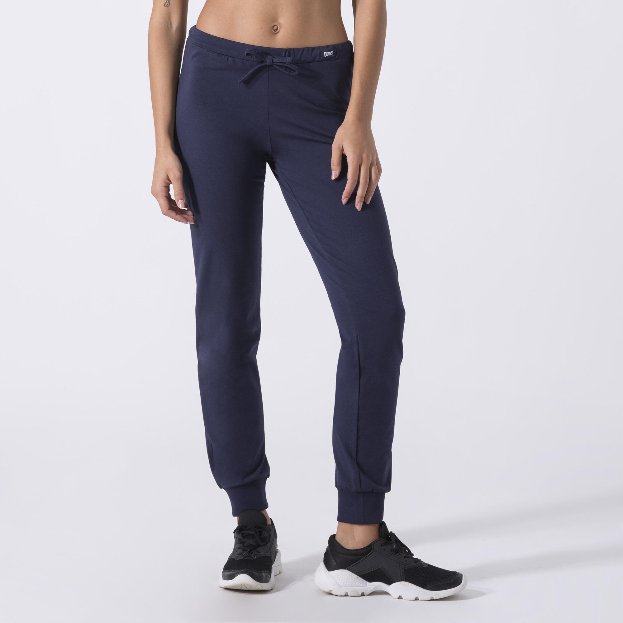 PANTALÓN BÁSICO CON PUÑO AZUL MARINO ALGODÓN, ELASTANO 2/6