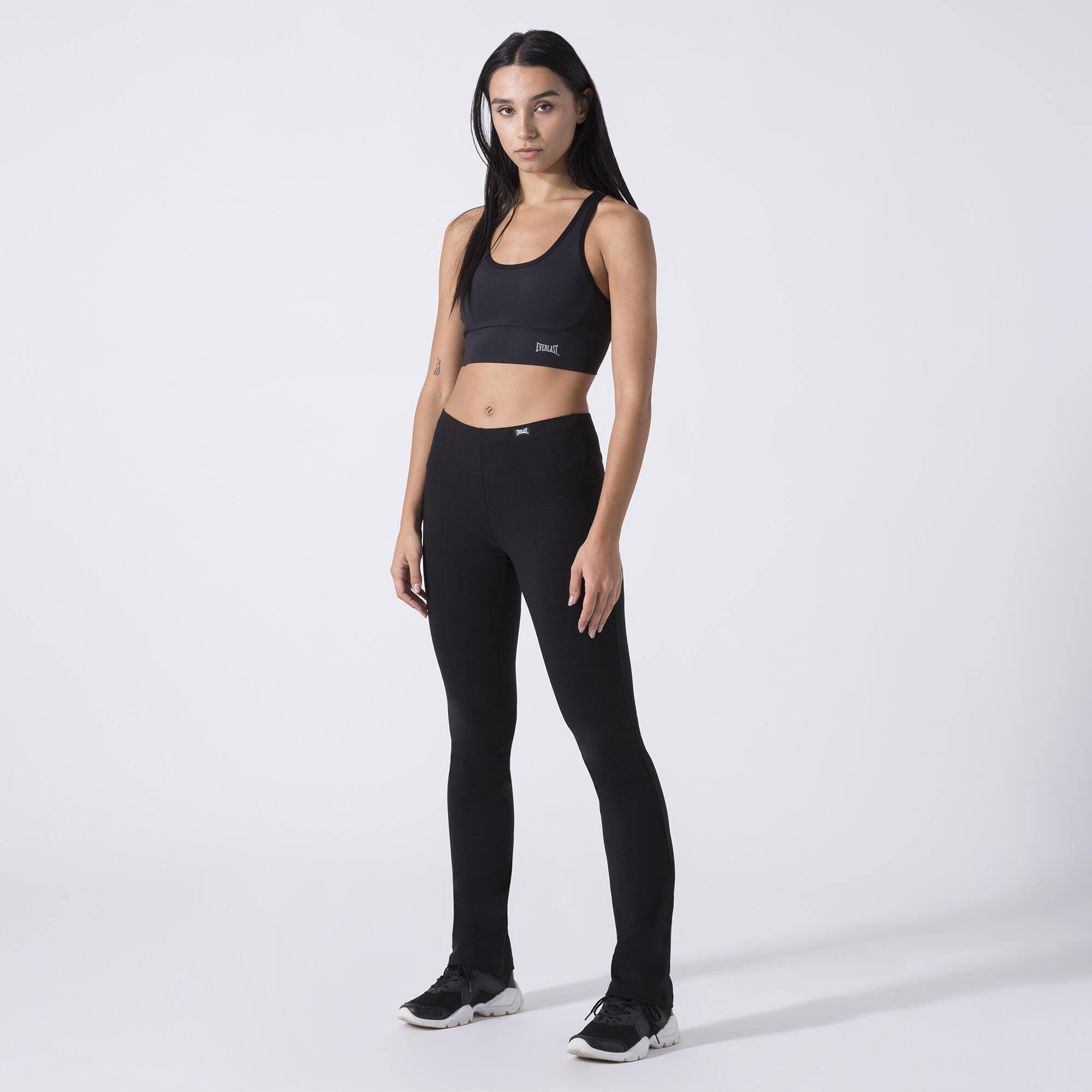 BASIC BROEK IN STRETCH JERSEY ZWART KATOEN, ELASTAAN 2/6