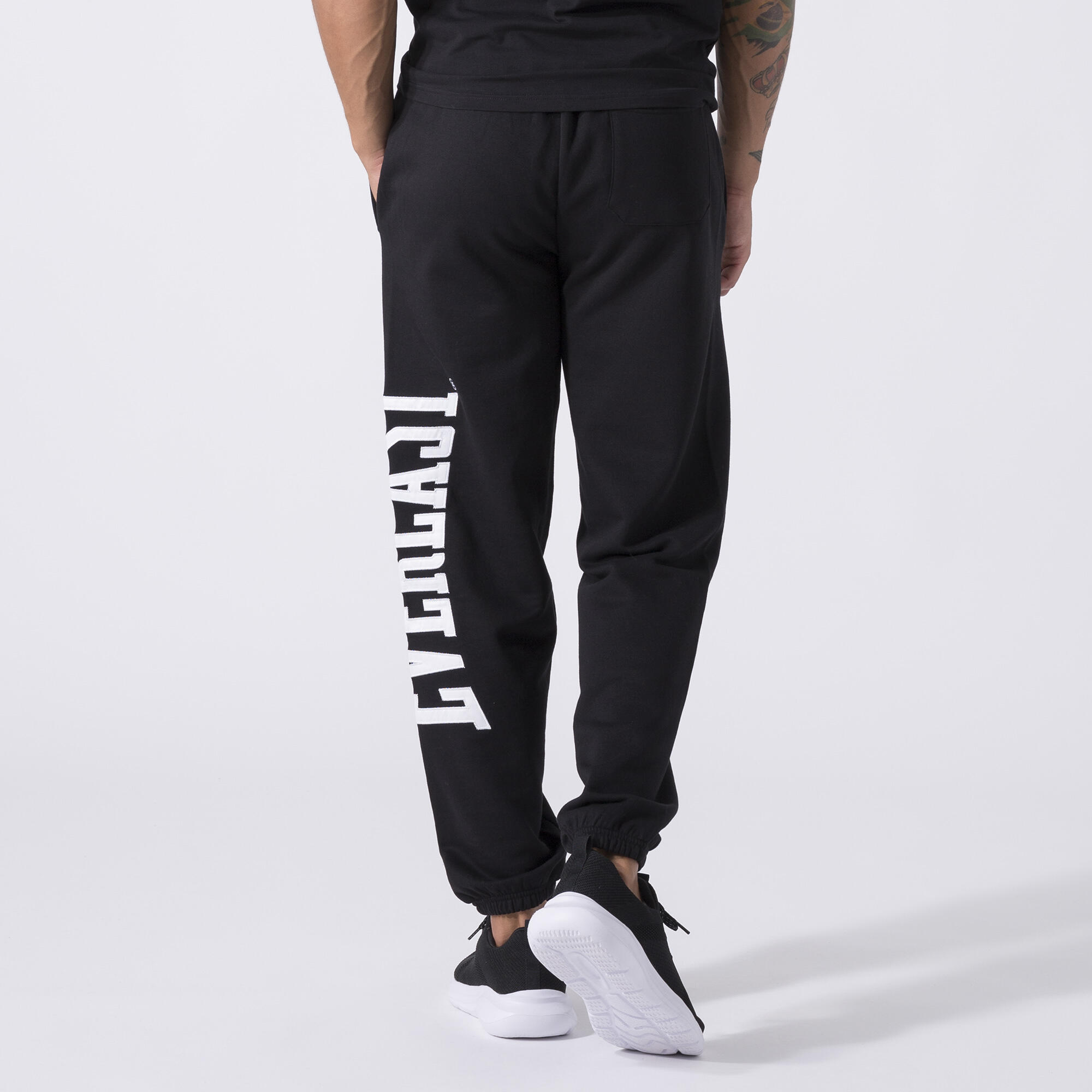 PANTALON EXCLUSIF EN MOLLETON NOIR COTON, POLYESTER 4/7