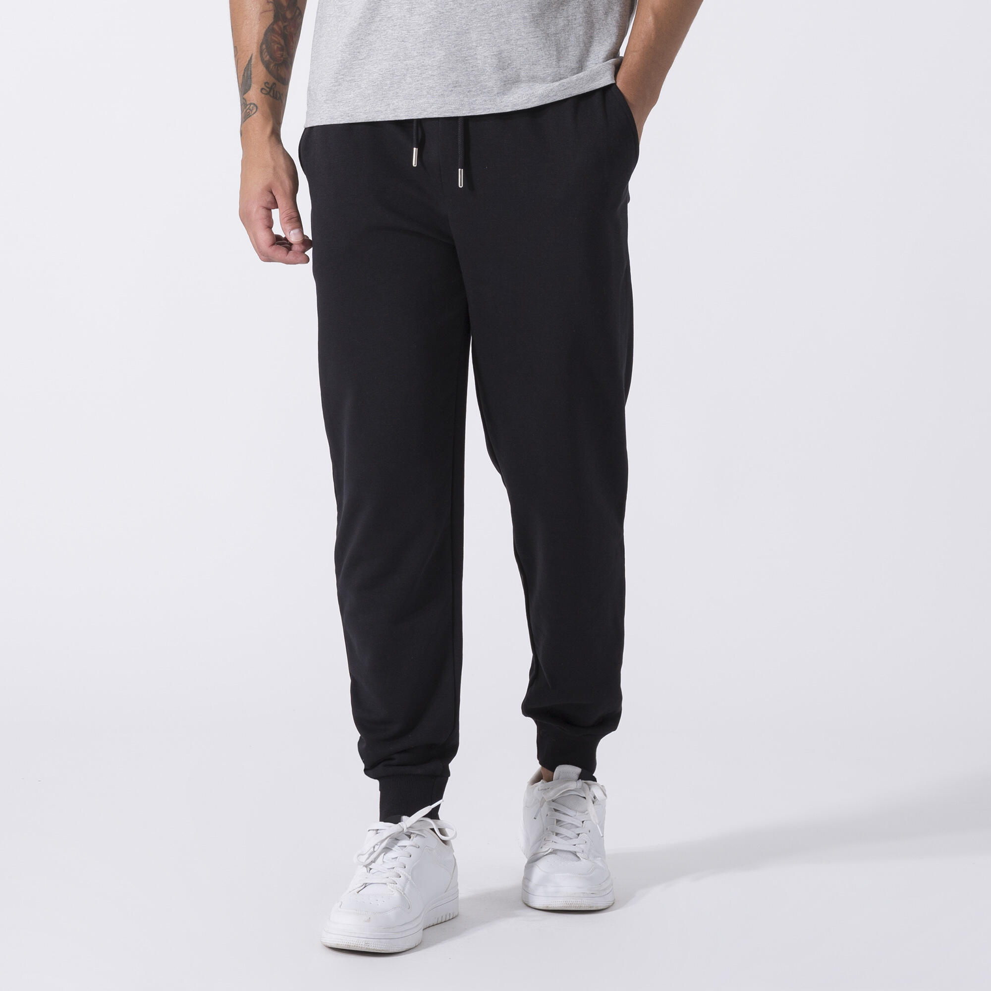 ICONIC PANTALONE CON POLSINO NERO COTONE, POLIESTERE 2/6