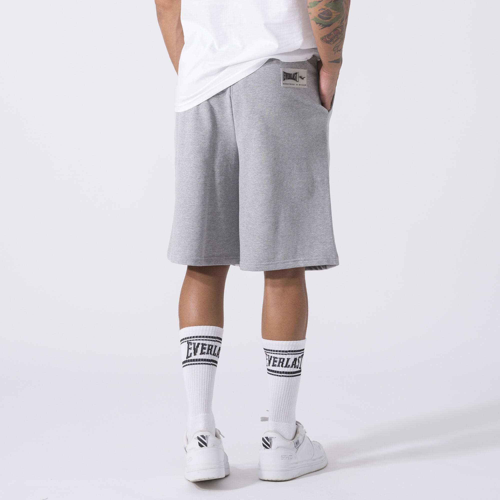 SHORTS ICÓNICOS GRIS MELANGE ALGODÓN, POLIÉSTER 4/6