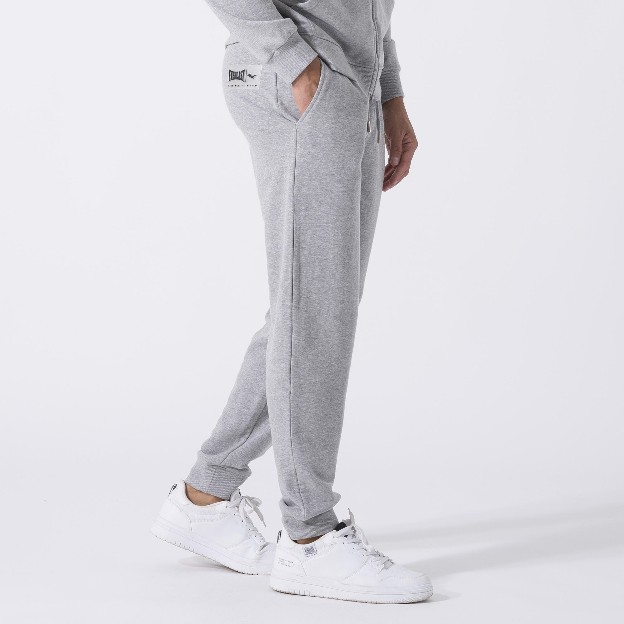 PANTALON ICONIQUE AVEC OURLET GRIS CHINÉ COTON, POLYESTER 4/6