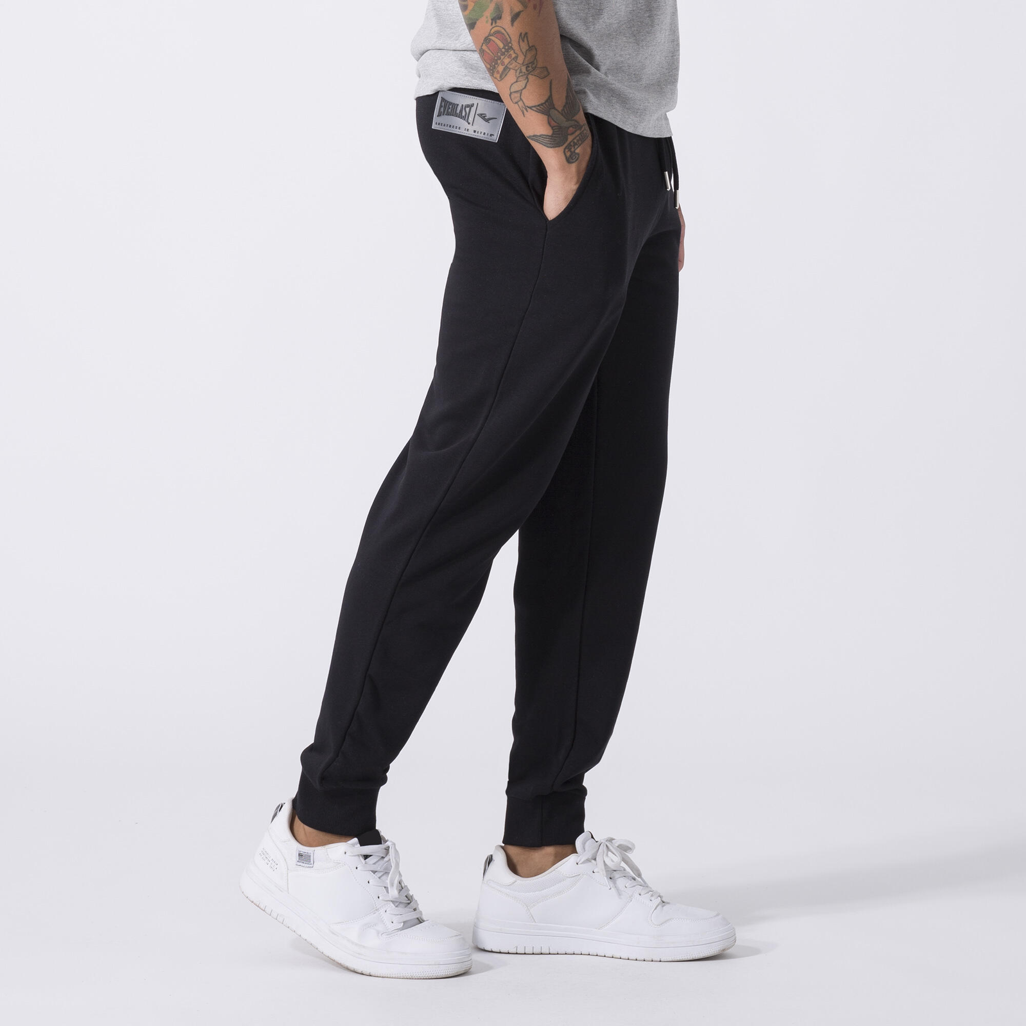 ICONIC PANTALONE CON POLSINO NERO COTONE, POLIESTERE 4/6
