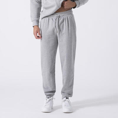 Iconisch broek met boord grijs melange katoen, polyester