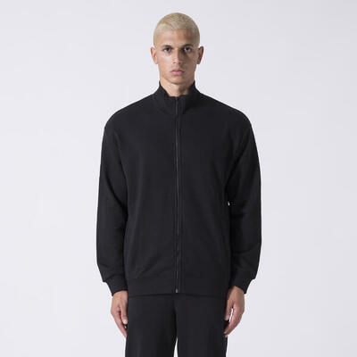 Iconische jas met volledige ritssluiting zwart katoen, polyester