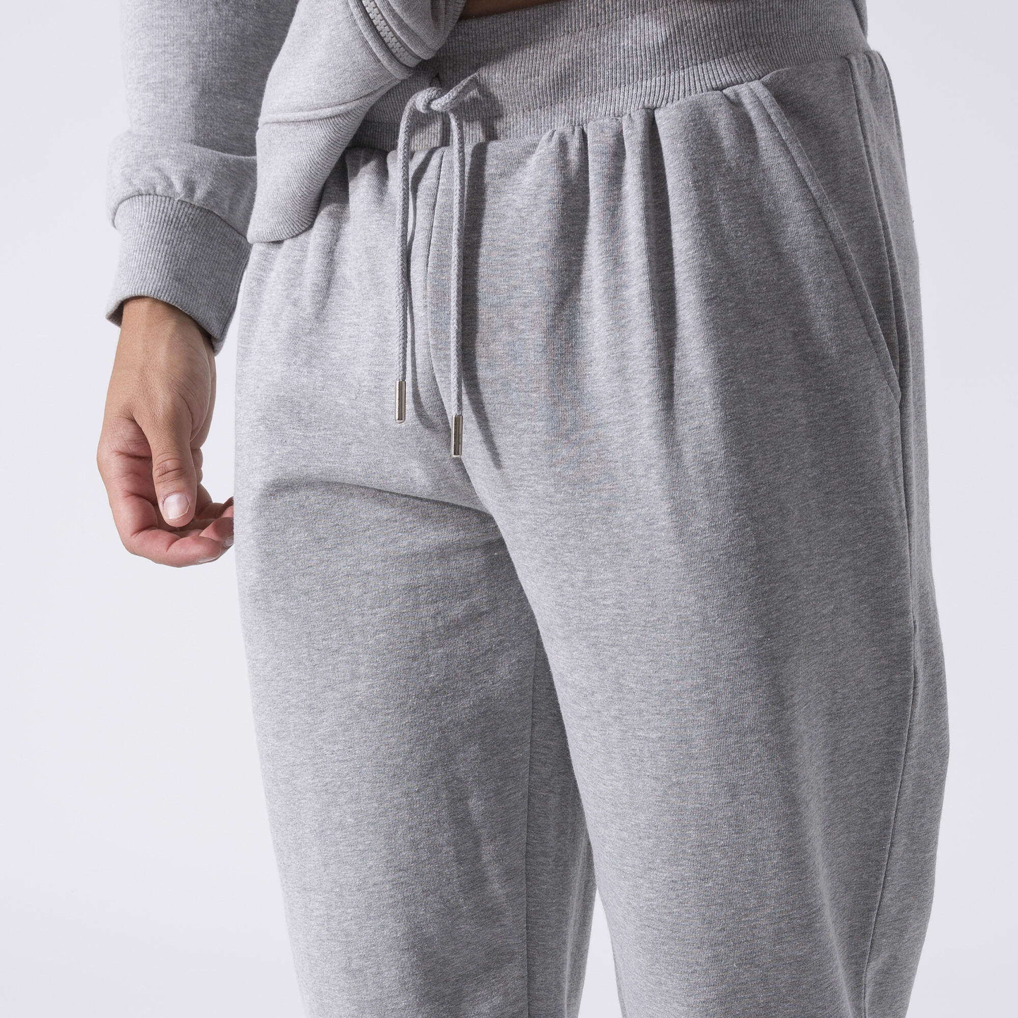PANTALON ICONIQUE AVEC OURLET GRIS CHINÉ COTON, POLYESTER 5/6