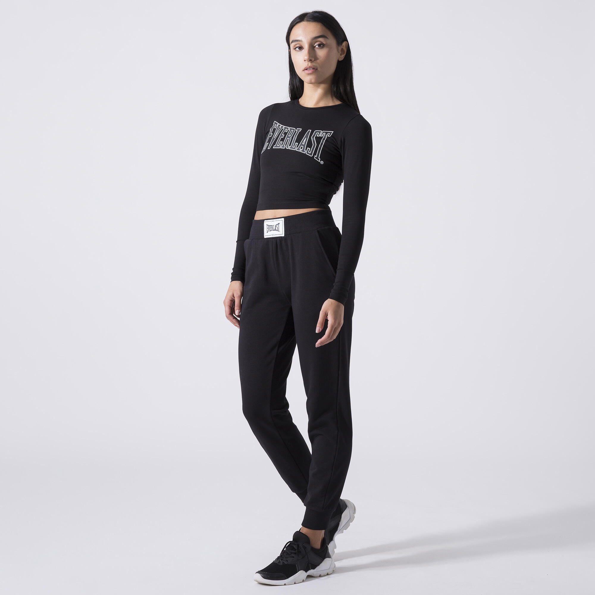 ICONIC MAGLIA CROPPED A MANICHE LUNGHE NERO COTONE, ELASTAN 4/6