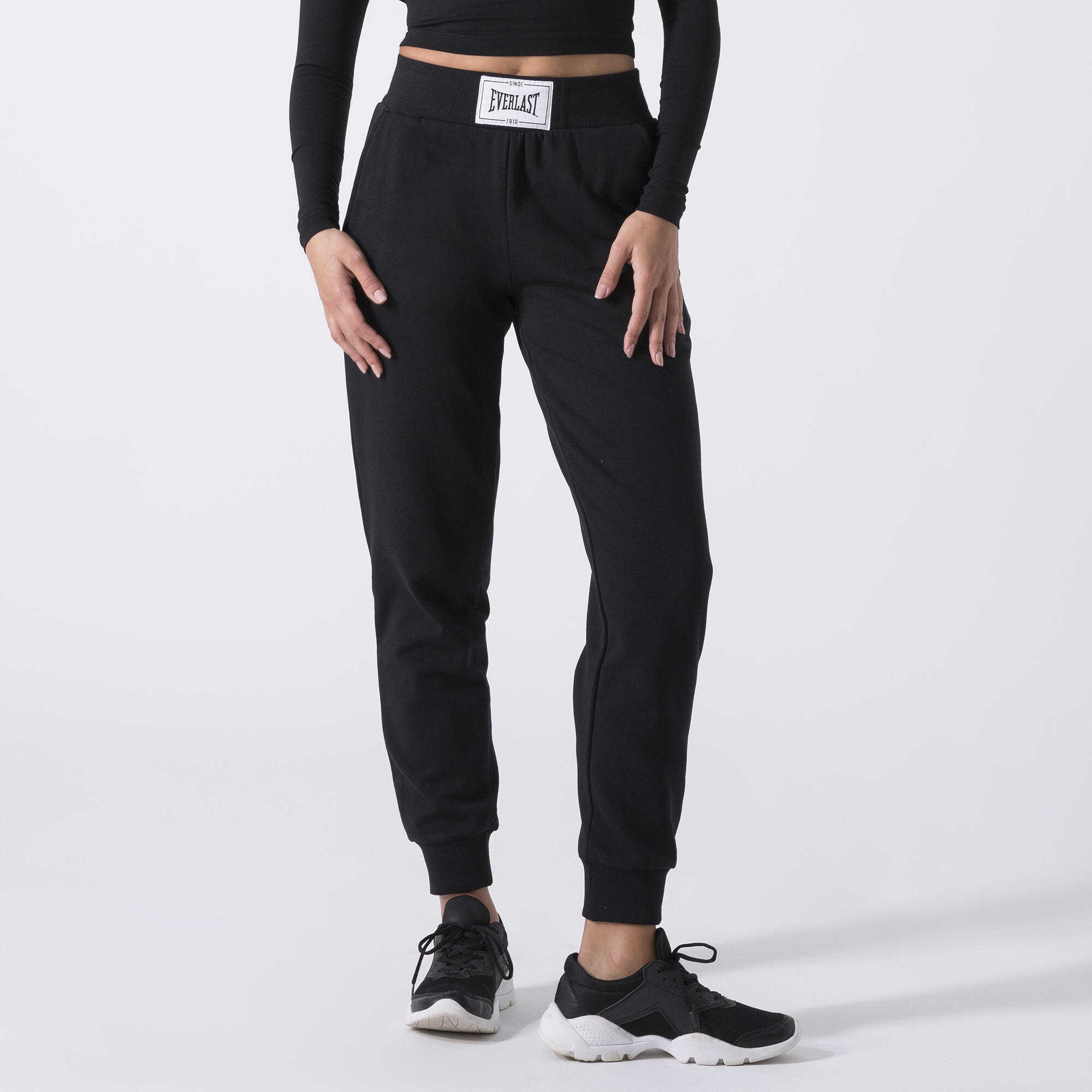 ICONIC MAGLIA CROPPED A MANICHE LUNGHE NERO COTONE, ELASTAN 3/6