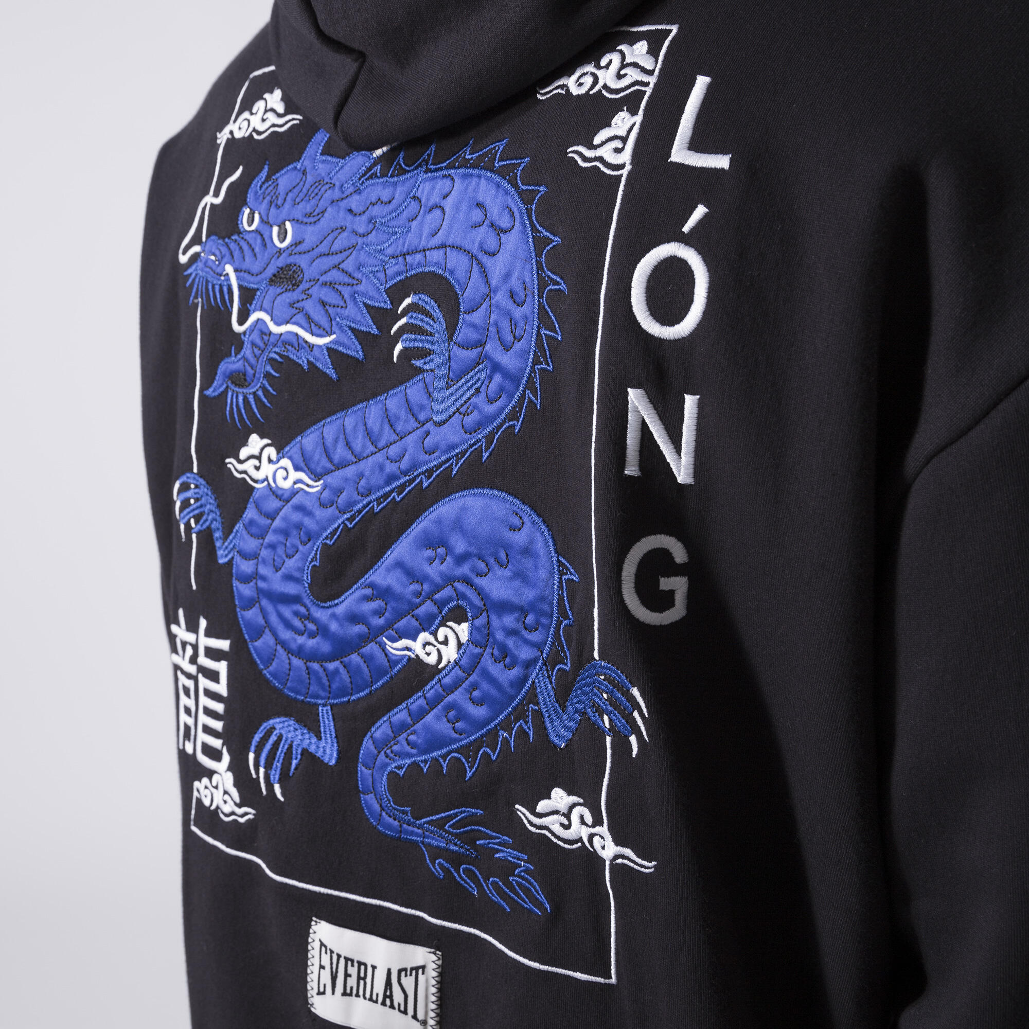 EXCLUSIVE SWEAT À CAPUCHE AVEC GRAPHIQUE DRAGON NOIR COTON, POLYESTER 5/7
