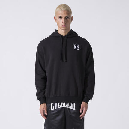 EXCLUSIVE SWEAT À CAPUCHE AVEC GRAPHIQUE DRAGON NOIR COTON, POLYESTER