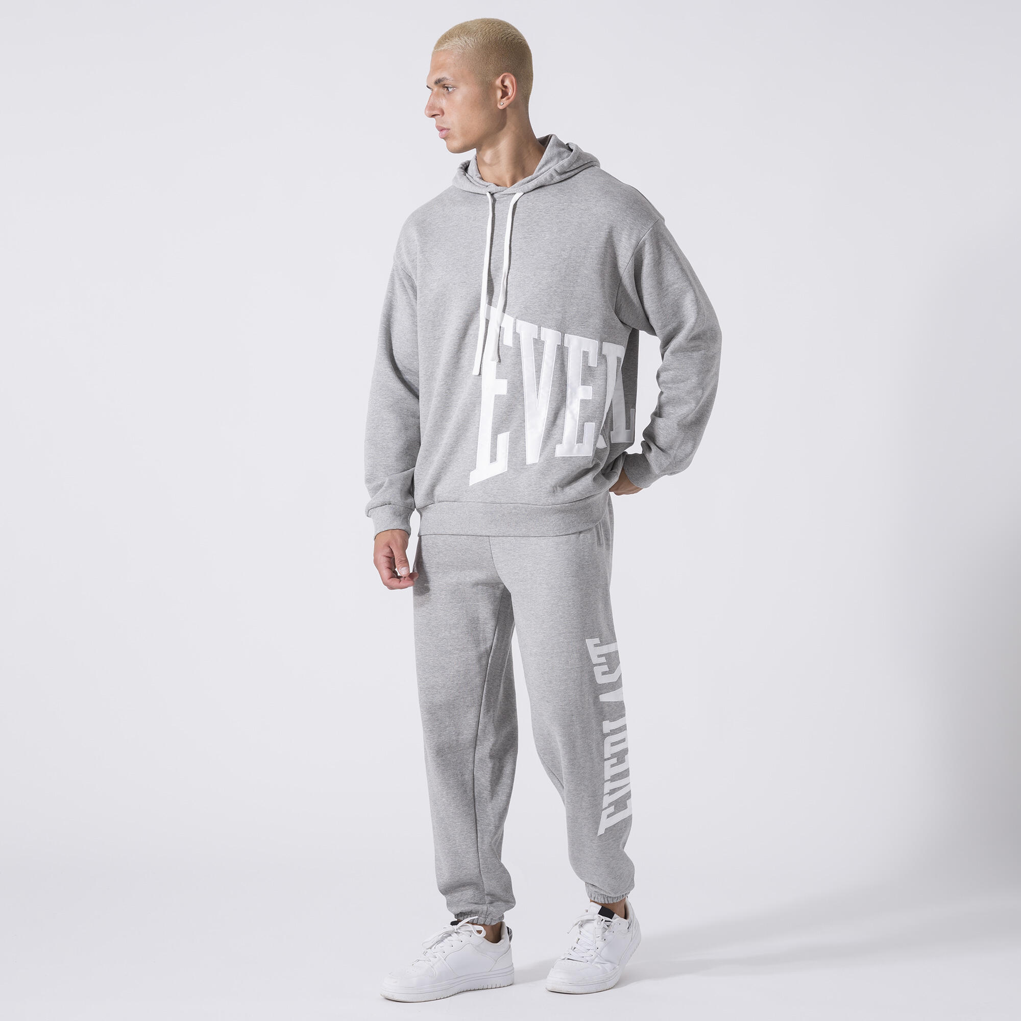 EXCLUSIVE FELPA CAPPUCCIO CON LOGO GRIGIO MELANGE COTONE, POLIESTERE 4/6