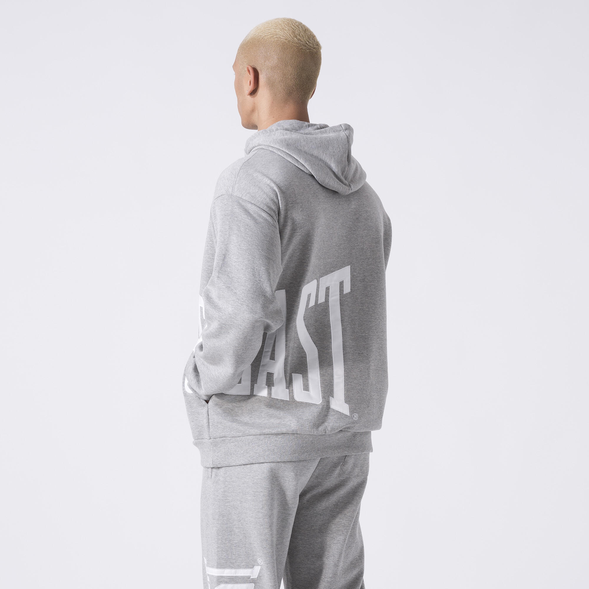 EXCLUSIVE FELPA CAPPUCCIO CON LOGO GRIGIO MELANGE COTONE, POLIESTERE 2/6