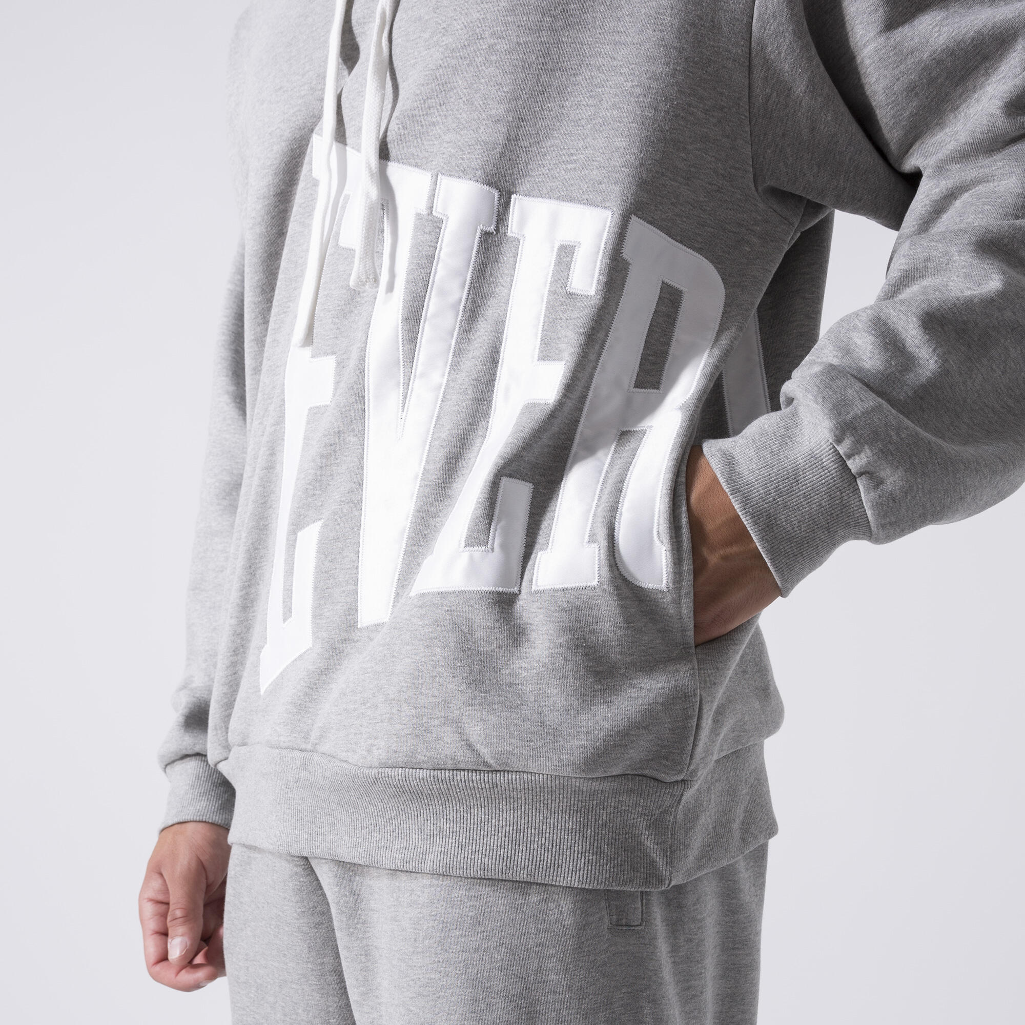 EXCLUSIVE FELPA CAPPUCCIO CON LOGO GRIGIO MELANGE COTONE, POLIESTERE 5/6