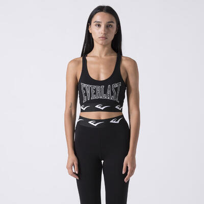 ICONIC CROP TOP NERO COTONE ELASTAN
