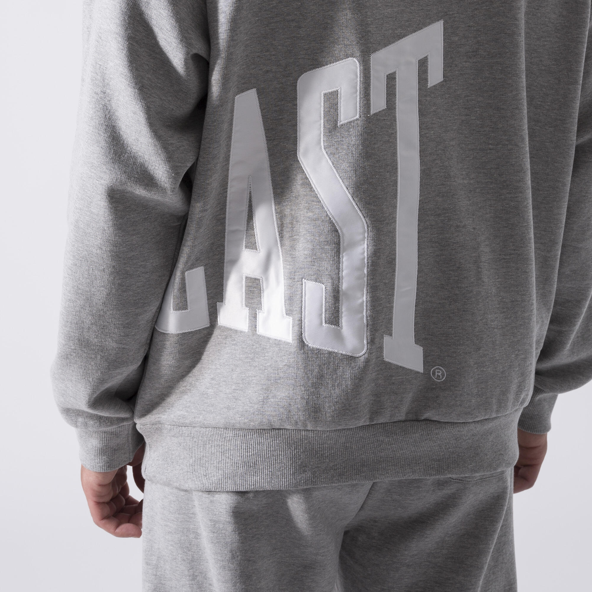 EXCLUSIVE FELPA CAPPUCCIO CON LOGO GRIGIO MELANGE COTONE, POLIESTERE 6/6