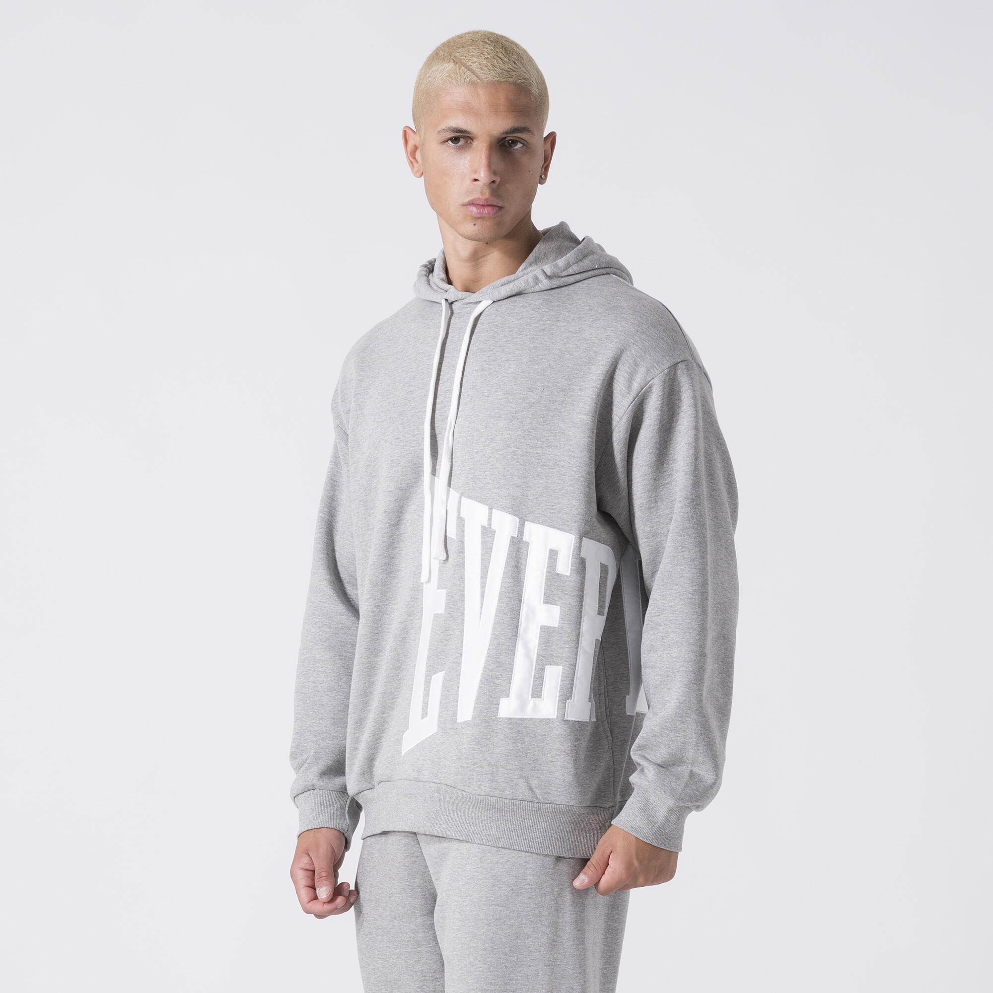 EXCLUSIVE FELPA CAPPUCCIO CON LOGO GRIGIO MELANGE COTONE, POLIESTERE 3/6