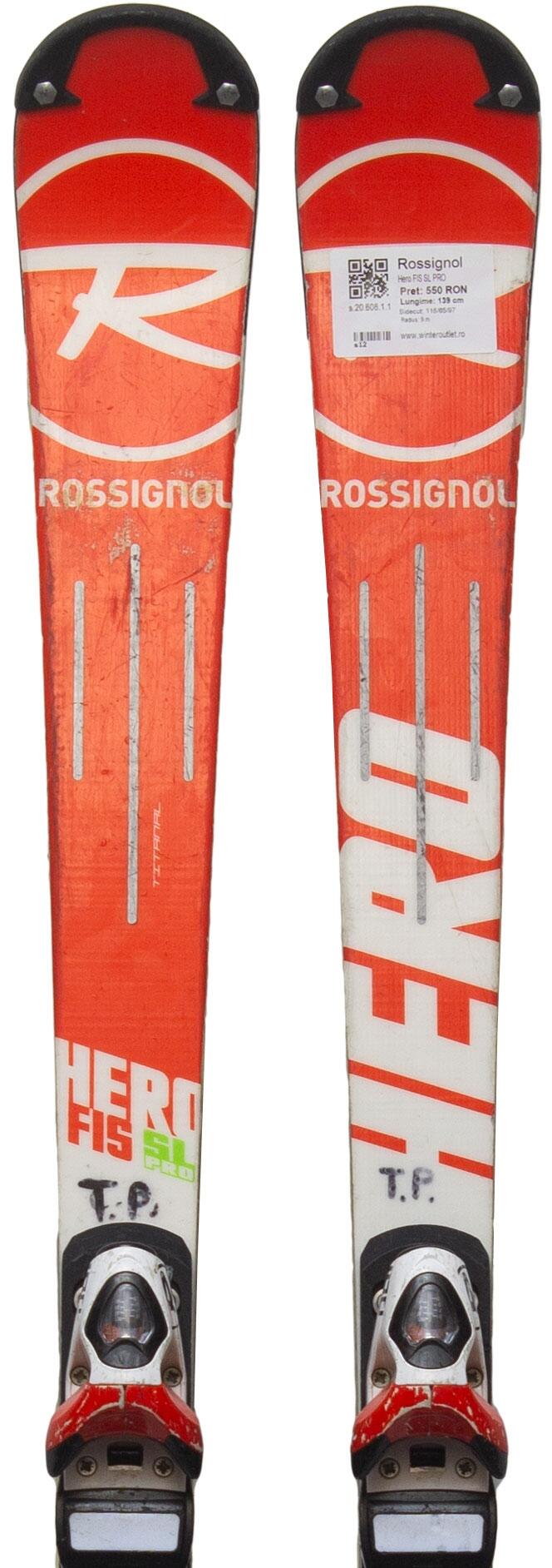 ROSSIGNOL Skis d'occasion - ROSSIGNOL Hero FIS SL PRO, 132 cm, Bon état