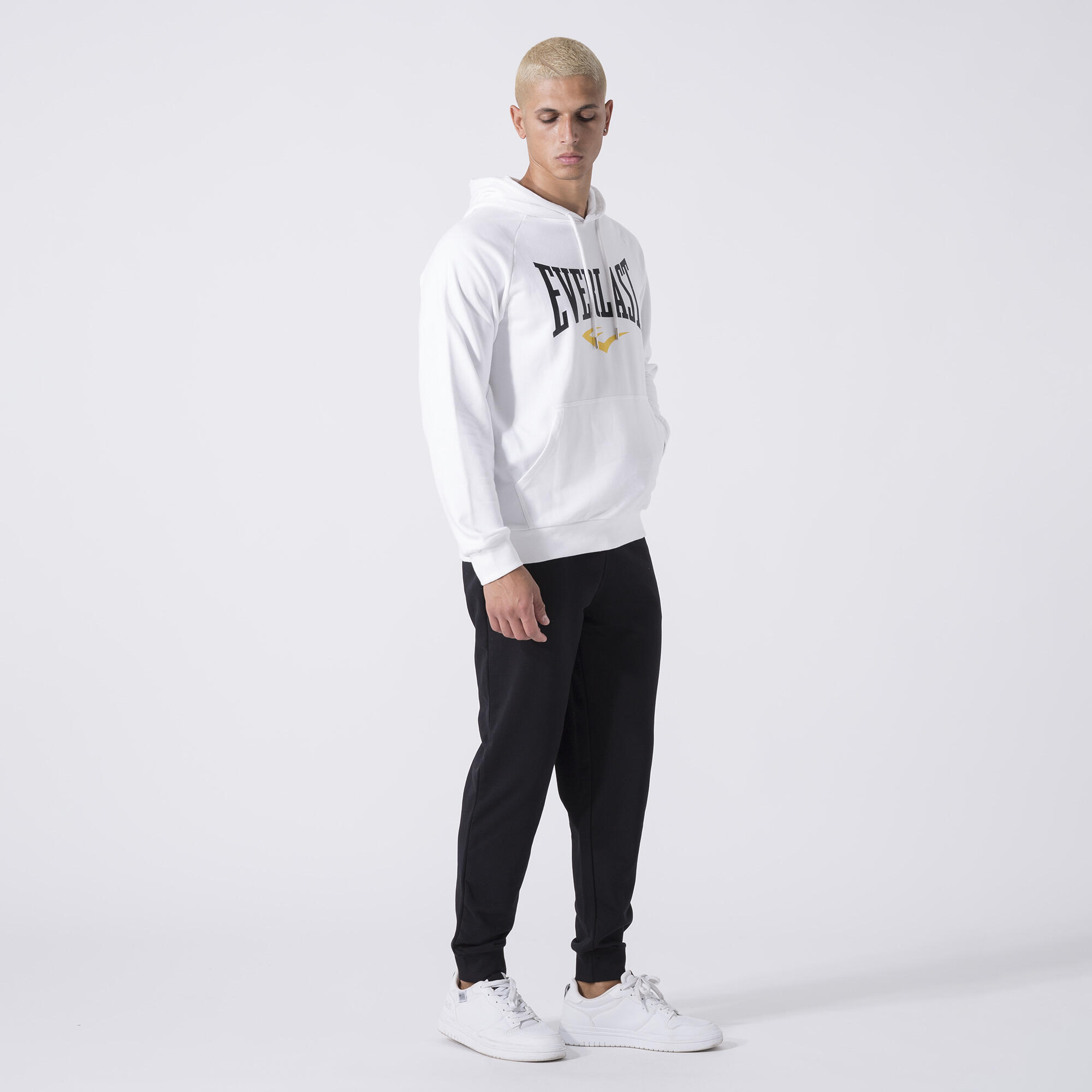 ICONIC FELPA CAPPUCCIO CON LOGO BIANCO SPORCO COTONE, POLIESTERE 4/6