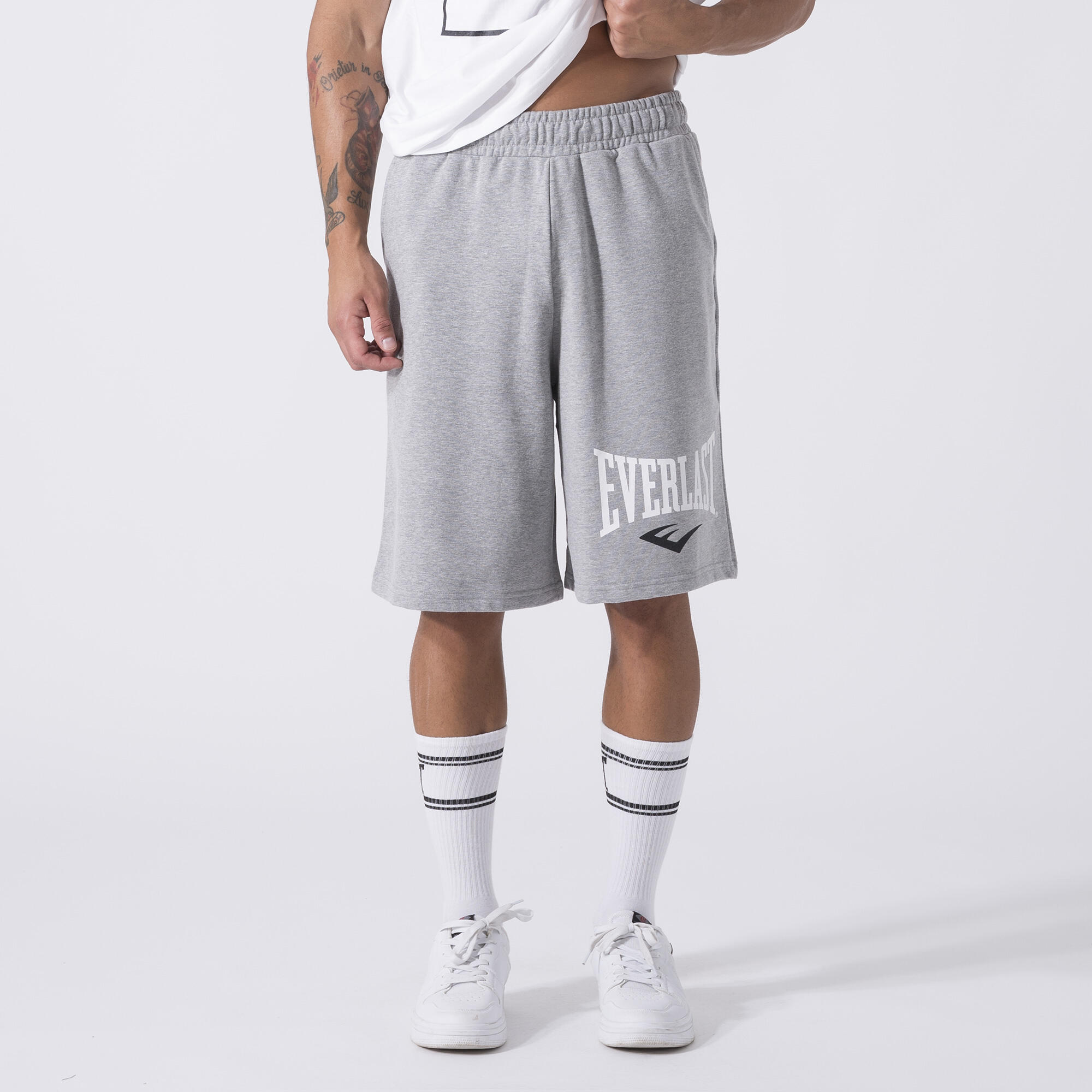 EVERLAST SHORTS ICÓNICOS GREY MELANGE ALGODÓN, POLIÉSTER