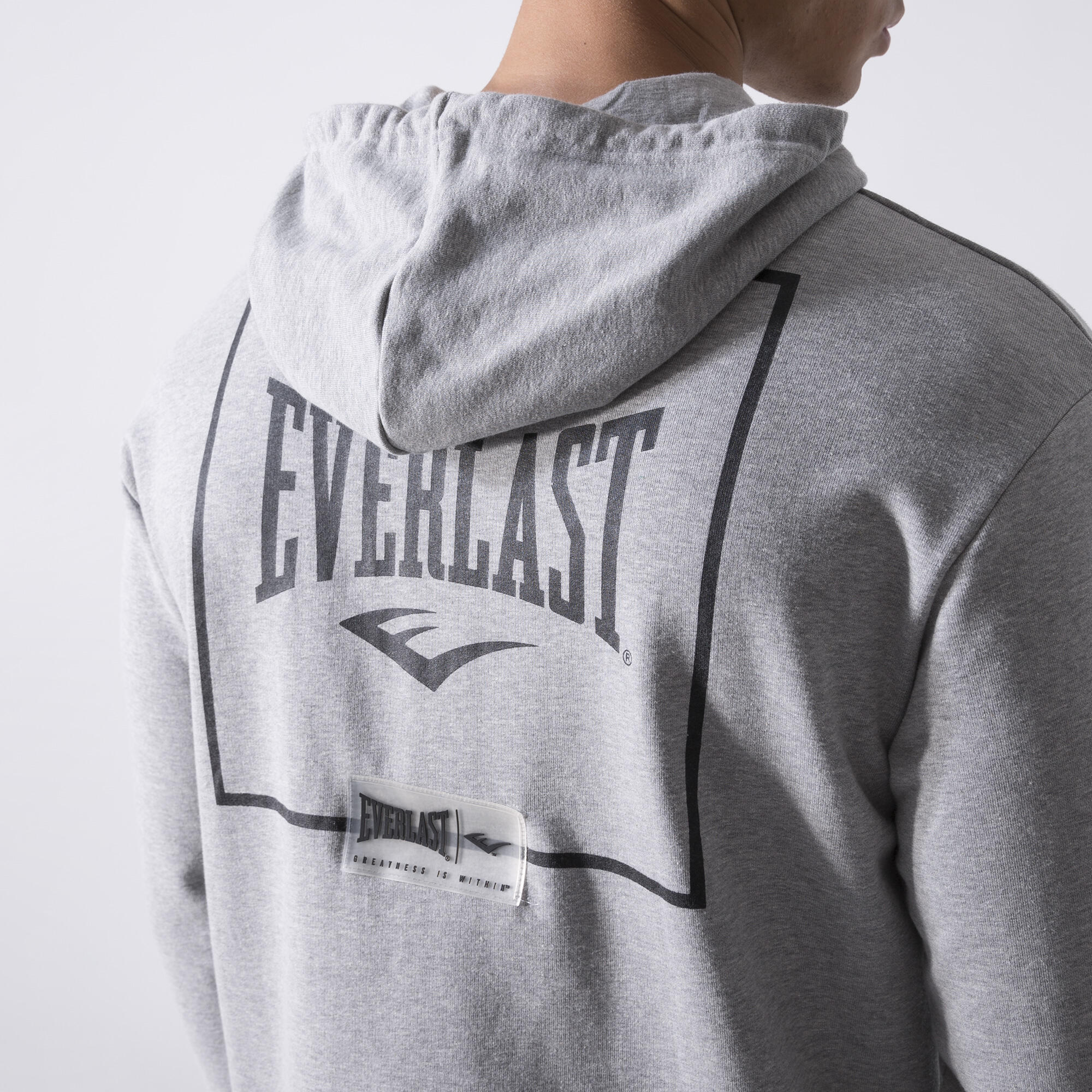 ICÔNIQUE VESTE À FERMETURE ÉCLAIR INTÉGRALE AVEC CAPUCHE GRIS CHINÉ COTON, POLYE 6/6