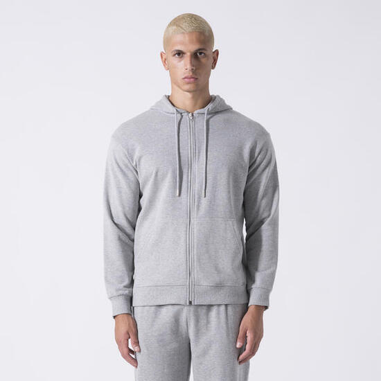 ICONISCHE JACKE MIT REISSVERSCHLUSS UND KAPUZE Grau Melange BAUMWOLLE, POLYESTER