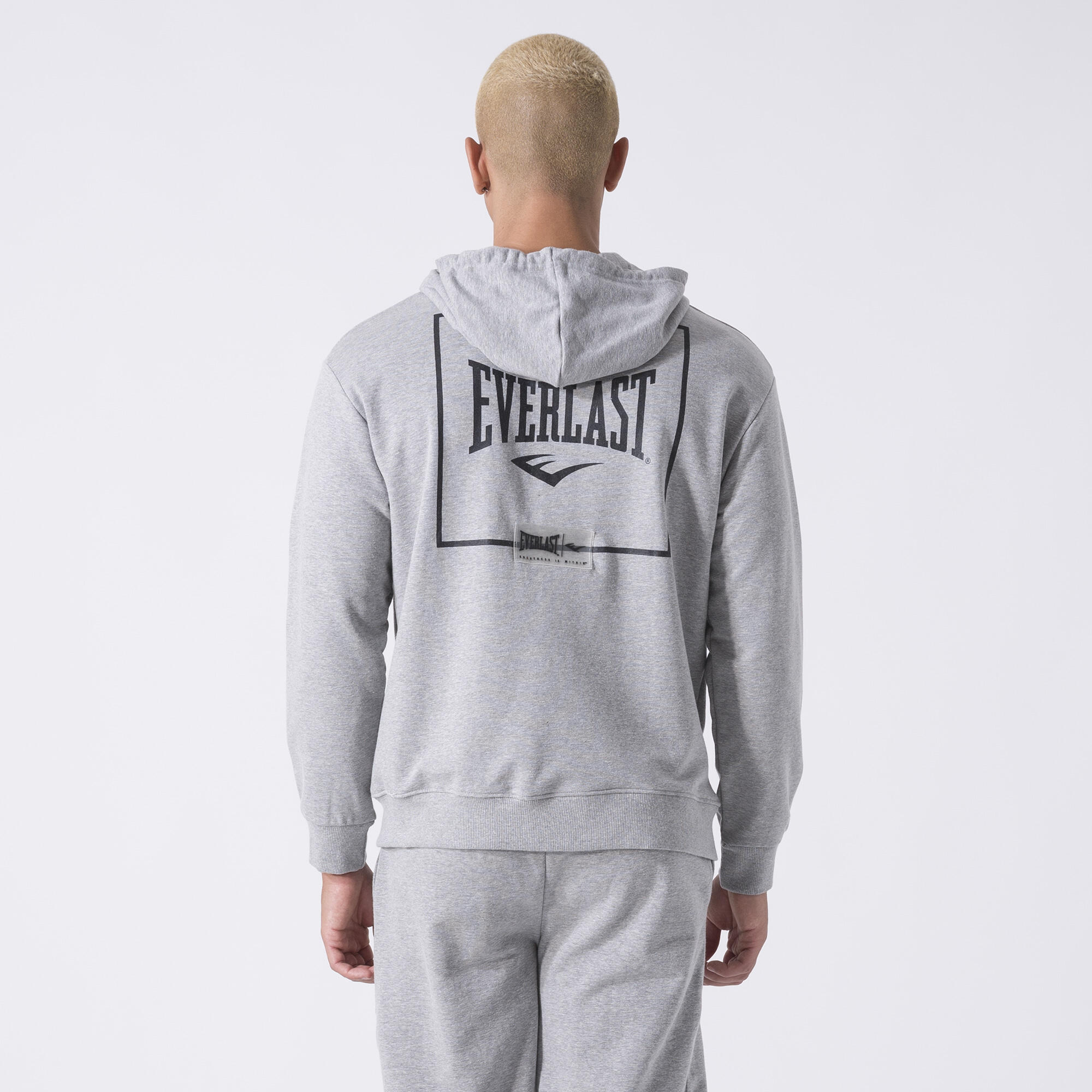 ICÔNIQUE VESTE À FERMETURE ÉCLAIR INTÉGRALE AVEC CAPUCHE GRIS CHINÉ COTON, POLYE 3/6