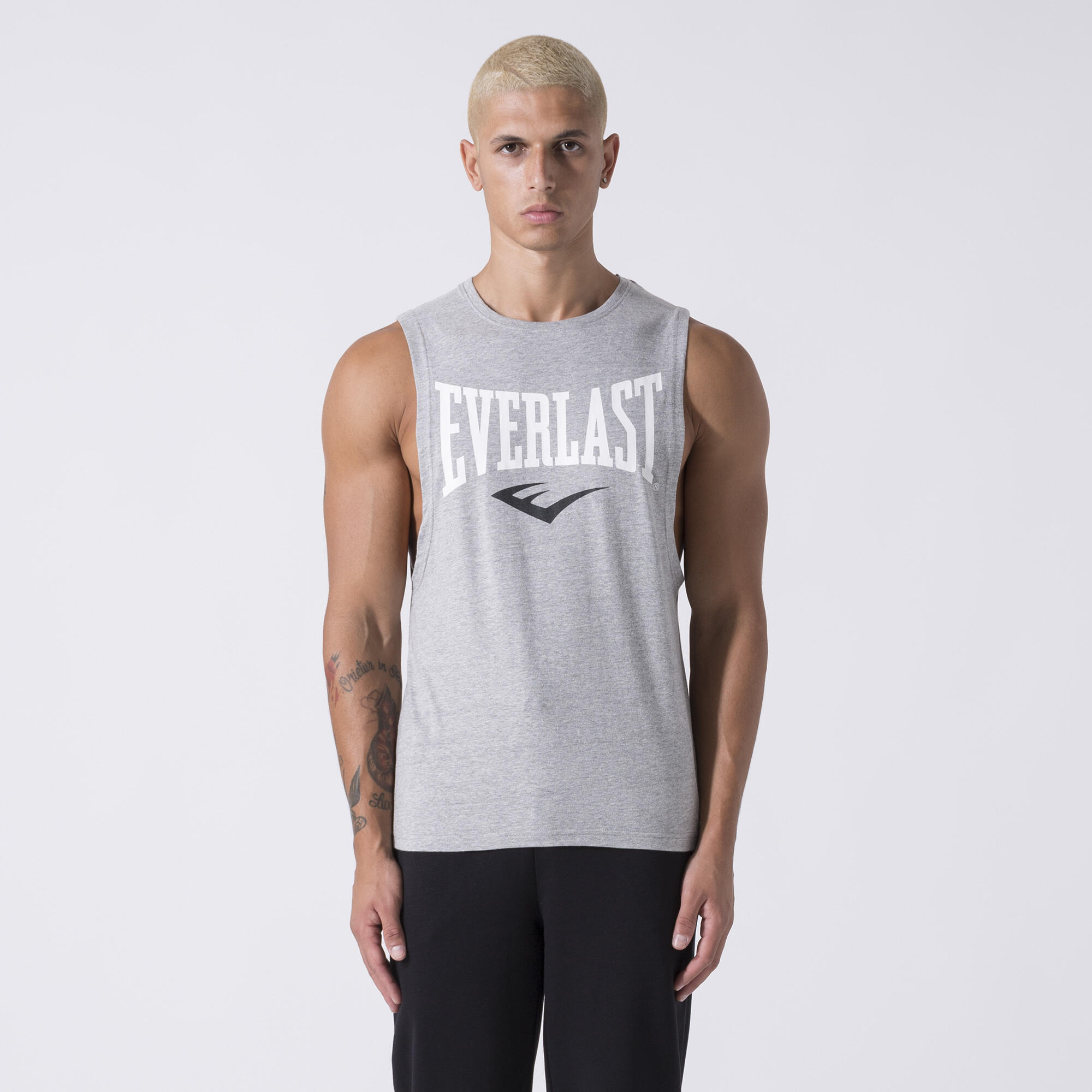 EVERLAST CAMISETA ICONICA EN JERSEY GREY MELANGE ALGODÓN, POLIÉSTER