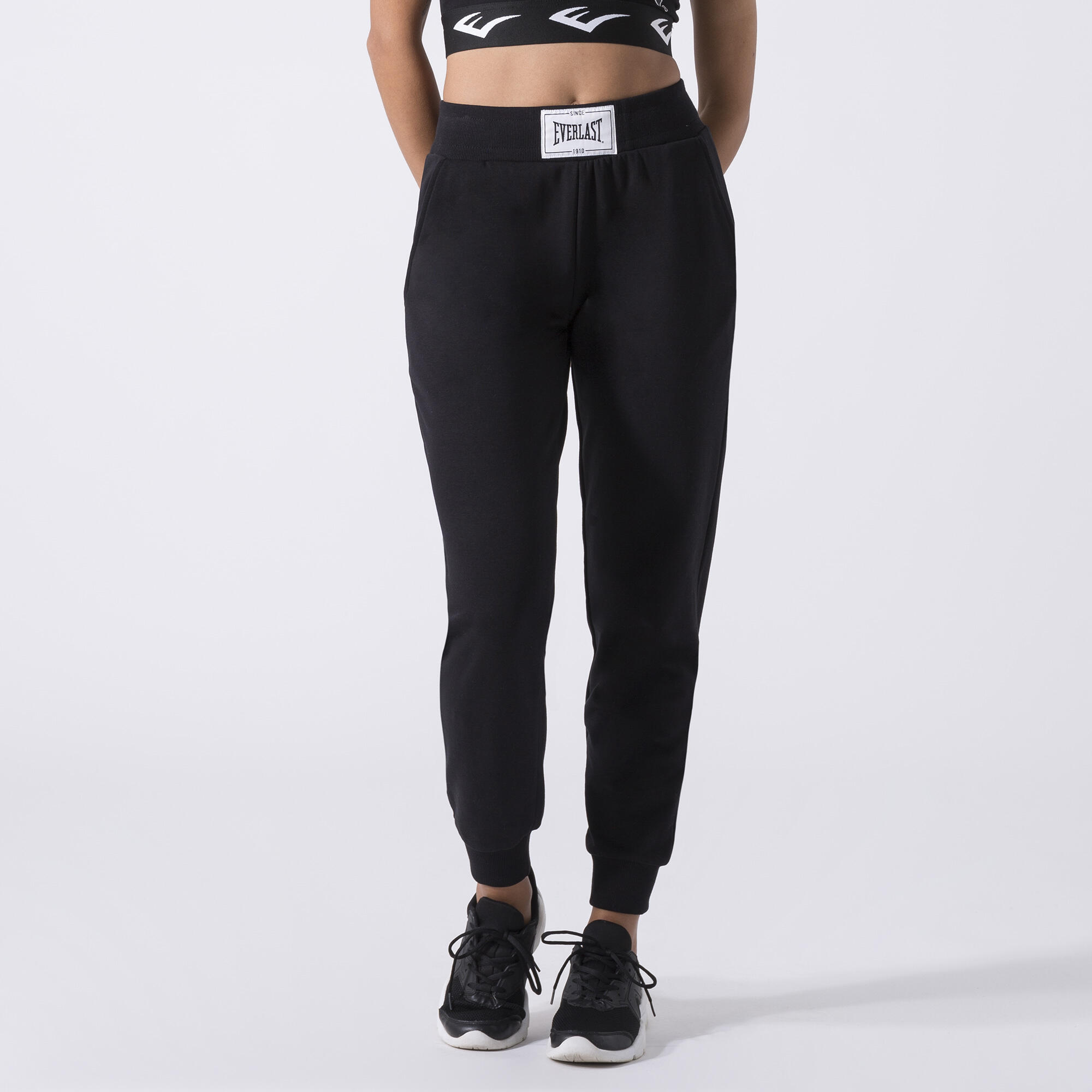 PANTALÓN ICÓNICO CON PUÑO EN EL DOBLADILLO NEGRO ALGODÓN, POLIÉSTER 2/6