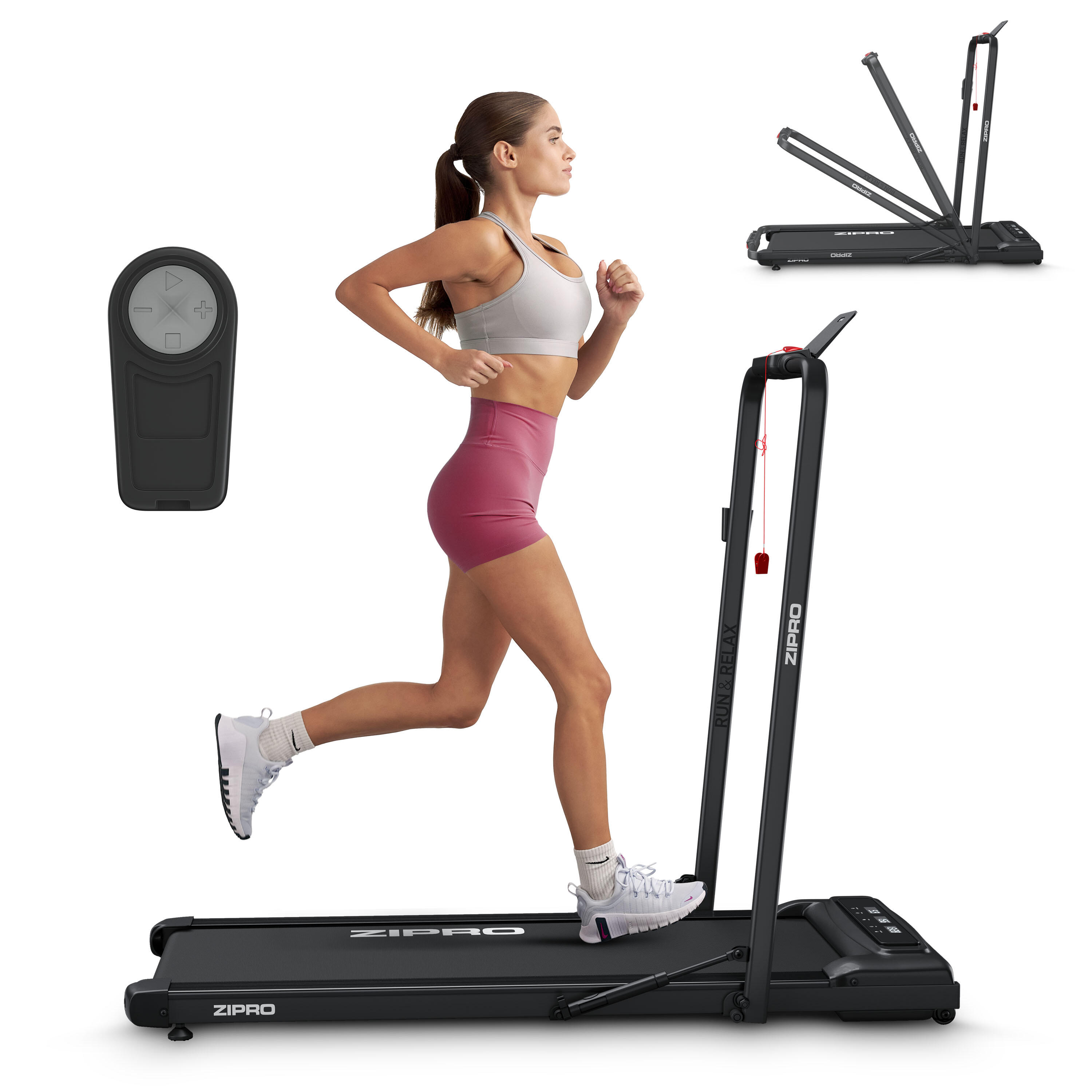 Passadeira de corrida dobrável Zipro Newlite 110 x 42 cm, 1-10 km/h