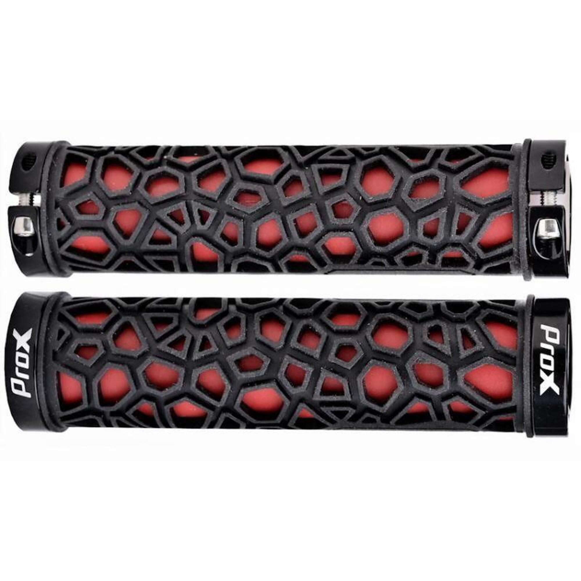 Chwyty rowerowe PROX GP-53 Czerwono Czarne 130MM Skręcane