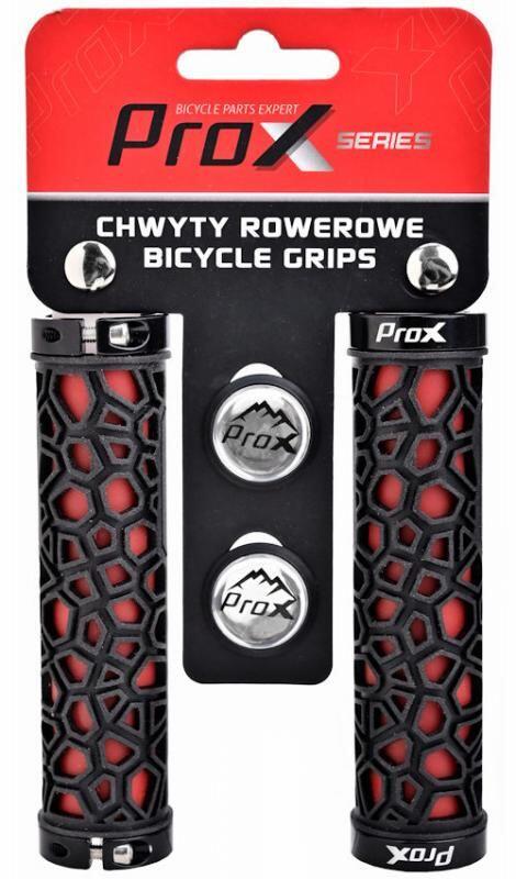 Chwyty rowerowe PROX GP-53 Czerwono Czarne 130MM Skręcane