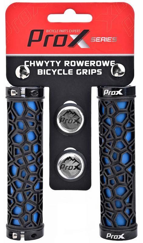 Chwyty rowerowe PROX GP-53 Niebiesko Czarne 130MM Skręcane