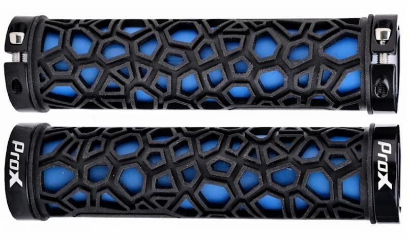 Chwyty rowerowe PROX GP-53 Niebiesko Czarne 130MM Skręcane