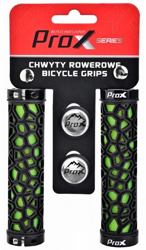 Chwyty rowerowe PROX GP-53 Zielono Czarne 130MM Skręcane