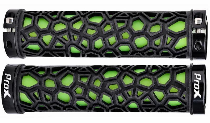 Chwyty rowerowe PROX GP-53 Zielono Czarne 130MM Skręcane