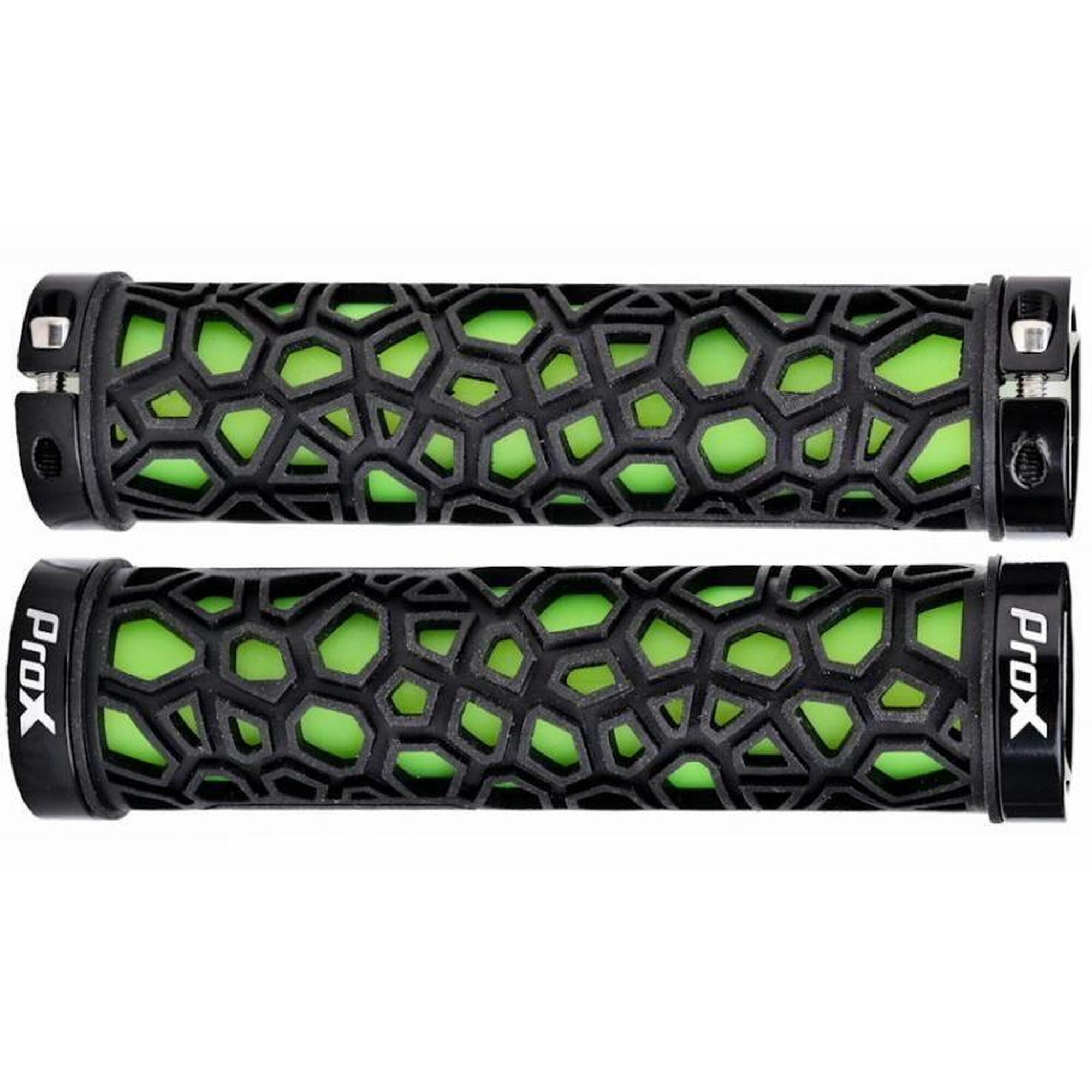 Chwyty rowerowe PROX GP-53 Zielono Czarne 130MM Skręcane