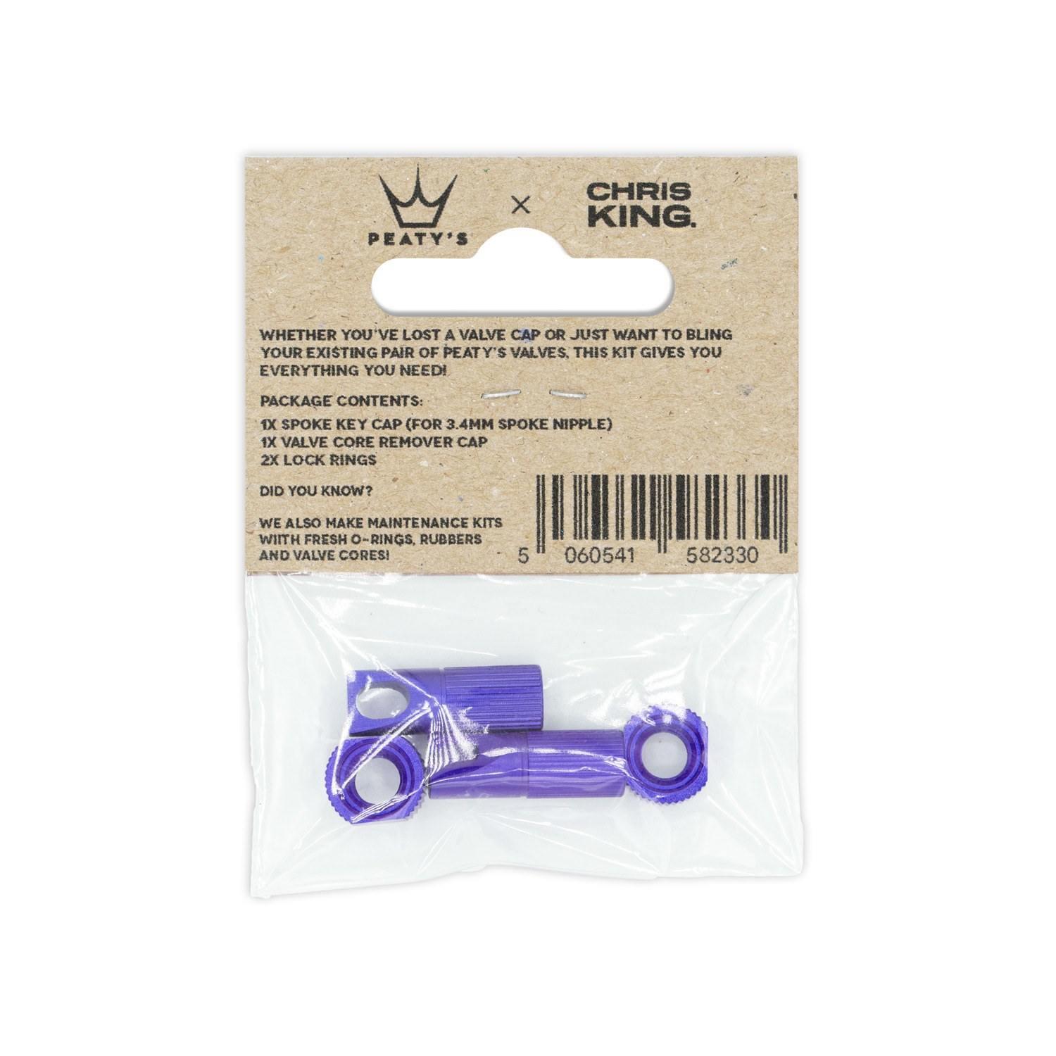 Peatys x Chris King (MK2) Tubeless Valves Accessory Kit - Violet 2/2
