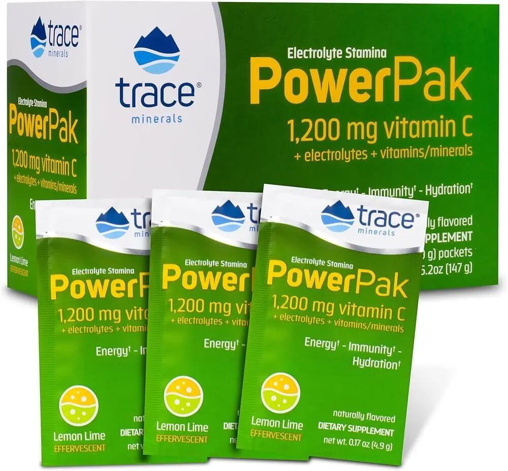 Trace Minerals-PowerPak Citrom Lim ízű Elektrolit ital + C-Vitamin 30 tasak,147g 3/7