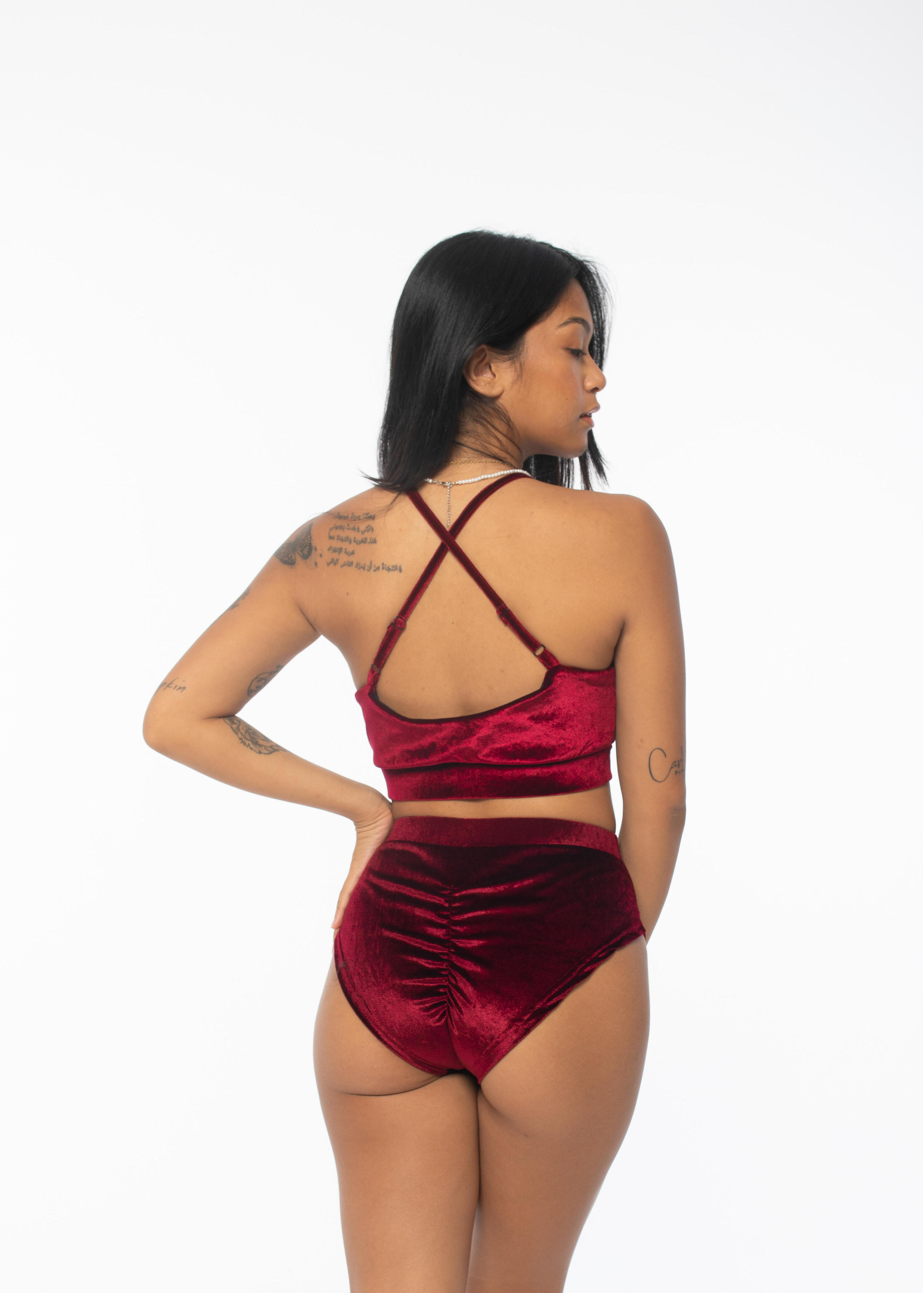 Top do tańca pole dance Rev Activ Gap z wycięciem welurowy 3/3