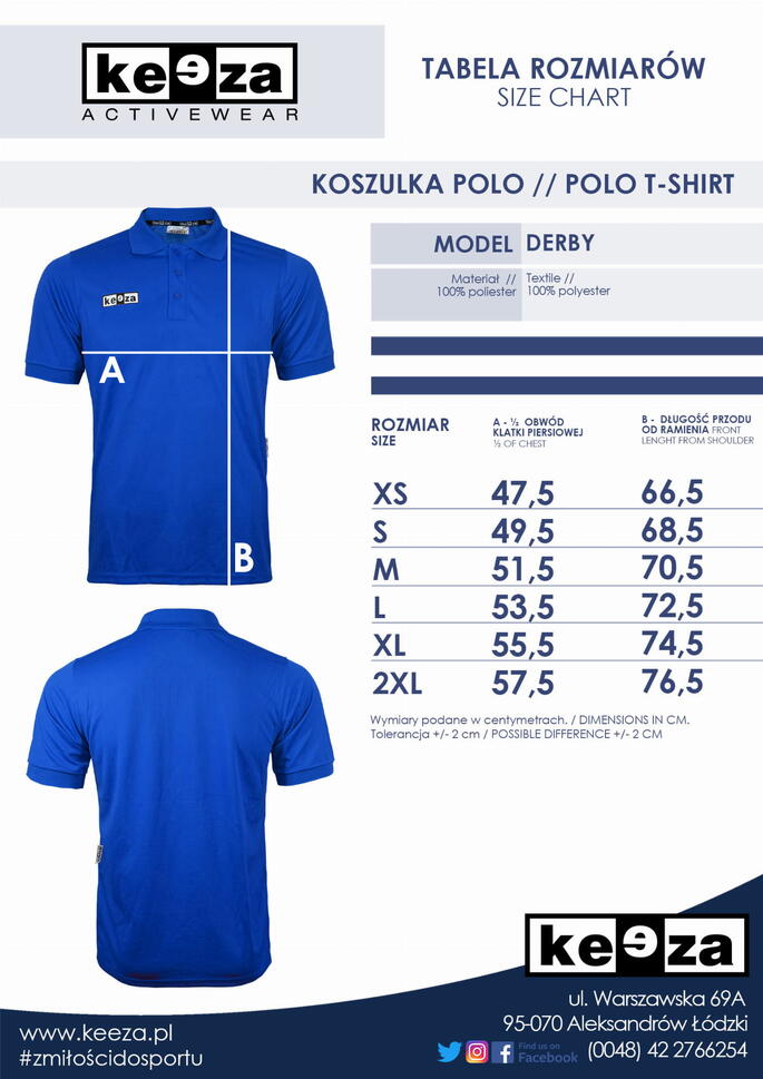 Koszulka polo Keeza Derby z krótkim rękawkiem