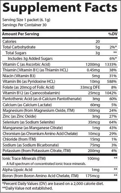 Trace Minerals-PowerPak Ananász Kókusz ízű Elektrolit ital+ C-Vit. 30 tasak,183g 5/7