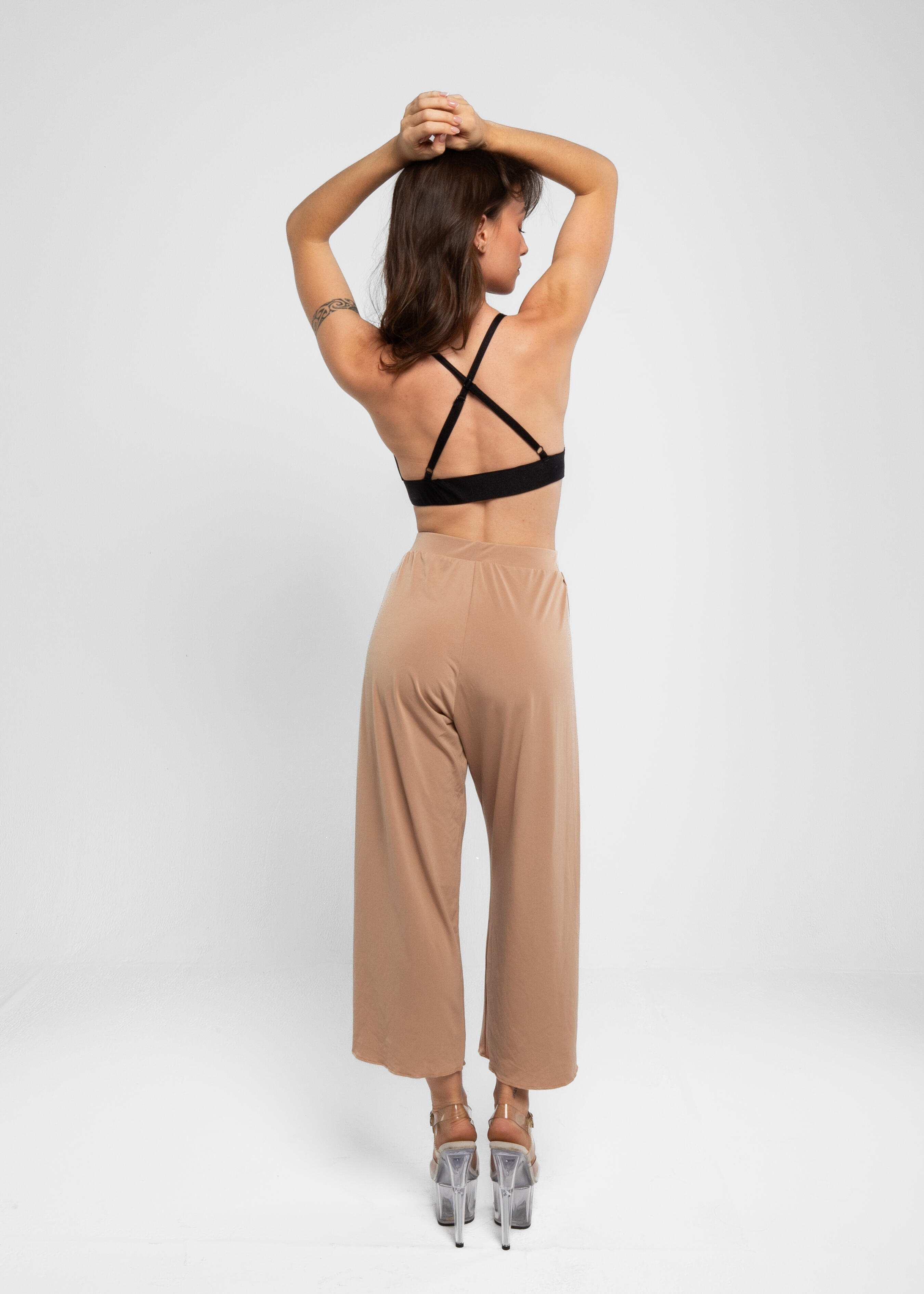 Spodnie do tańca pole dance Rev Activ Sensual z rozcięciami długie 4/4