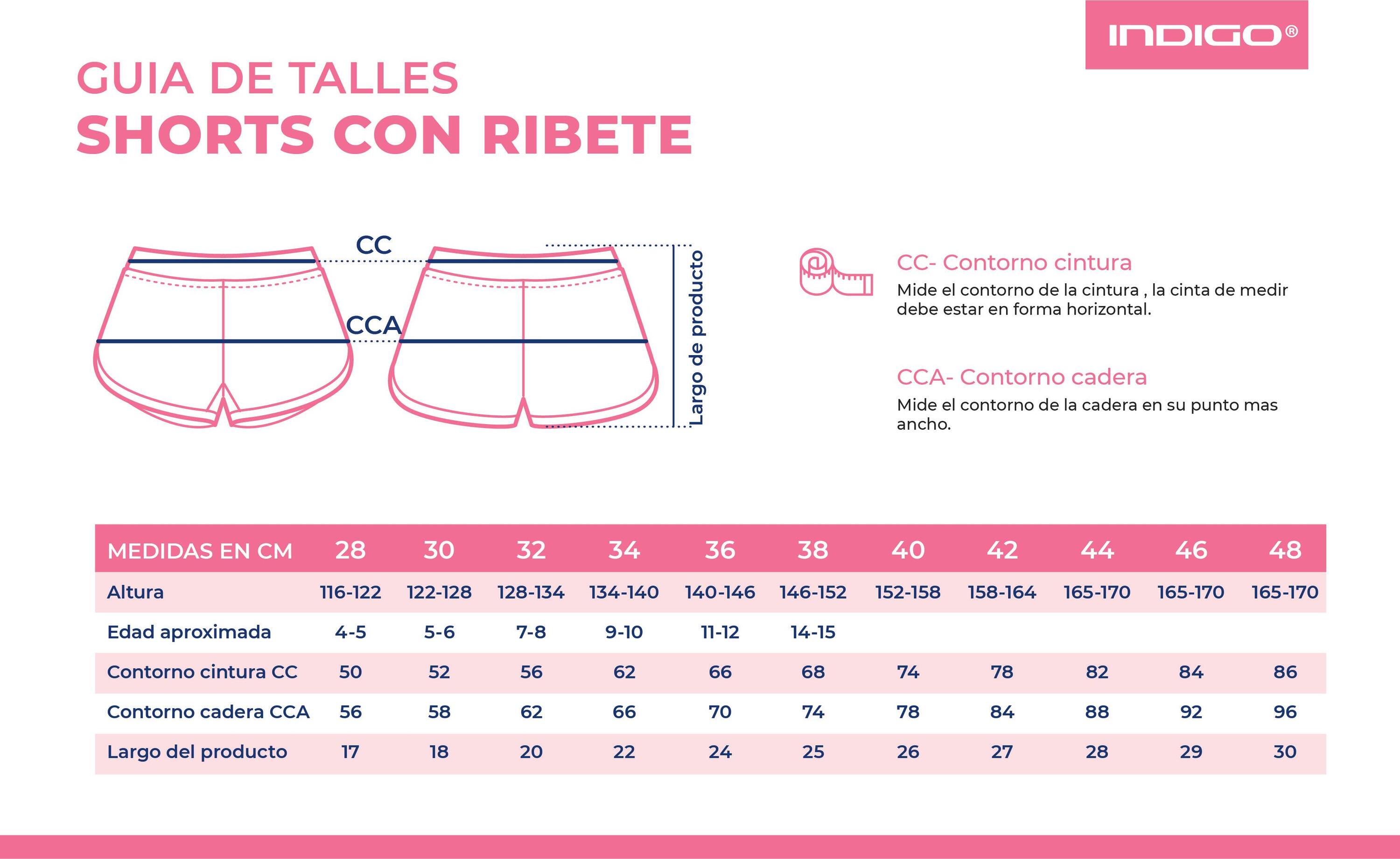 Shorts de Gimnasia para Niñas con Ribete INDIGO Talle 34 Negro-Fucsia 4/4