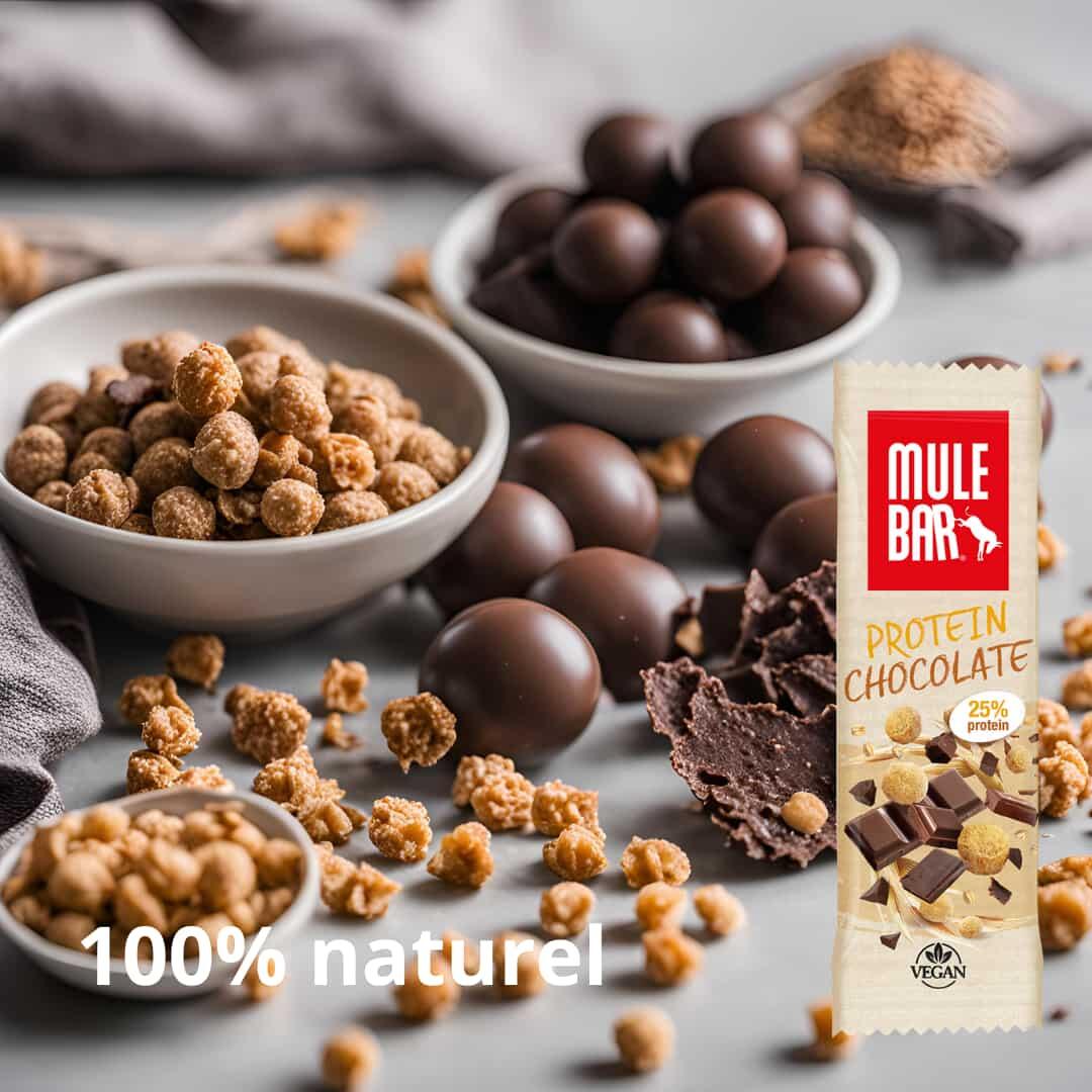Boite de 15 barres protéinée vegan Mulebar chocolat 40g 3/4