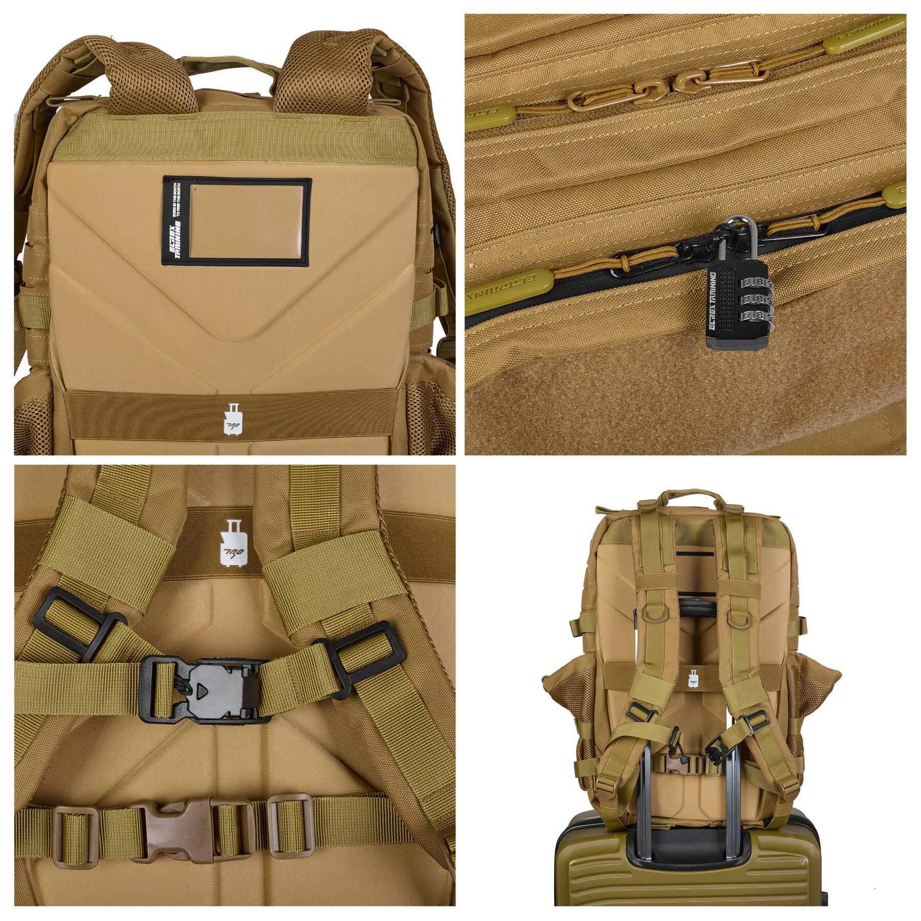 Militaire tactische rugzak ELITRAINX V2 KAKI 45L voor sport en reizen 2/8