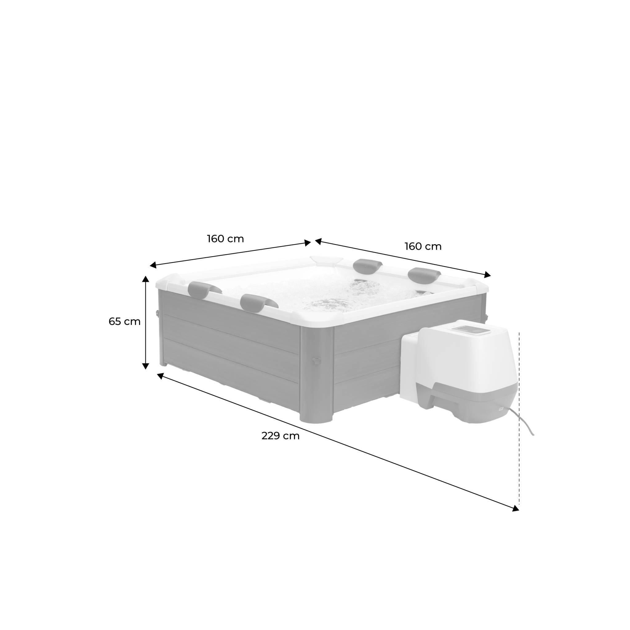 Spa rigide 6 personnes gris, 4 coussins, bâche incluse l sweeek 4/6